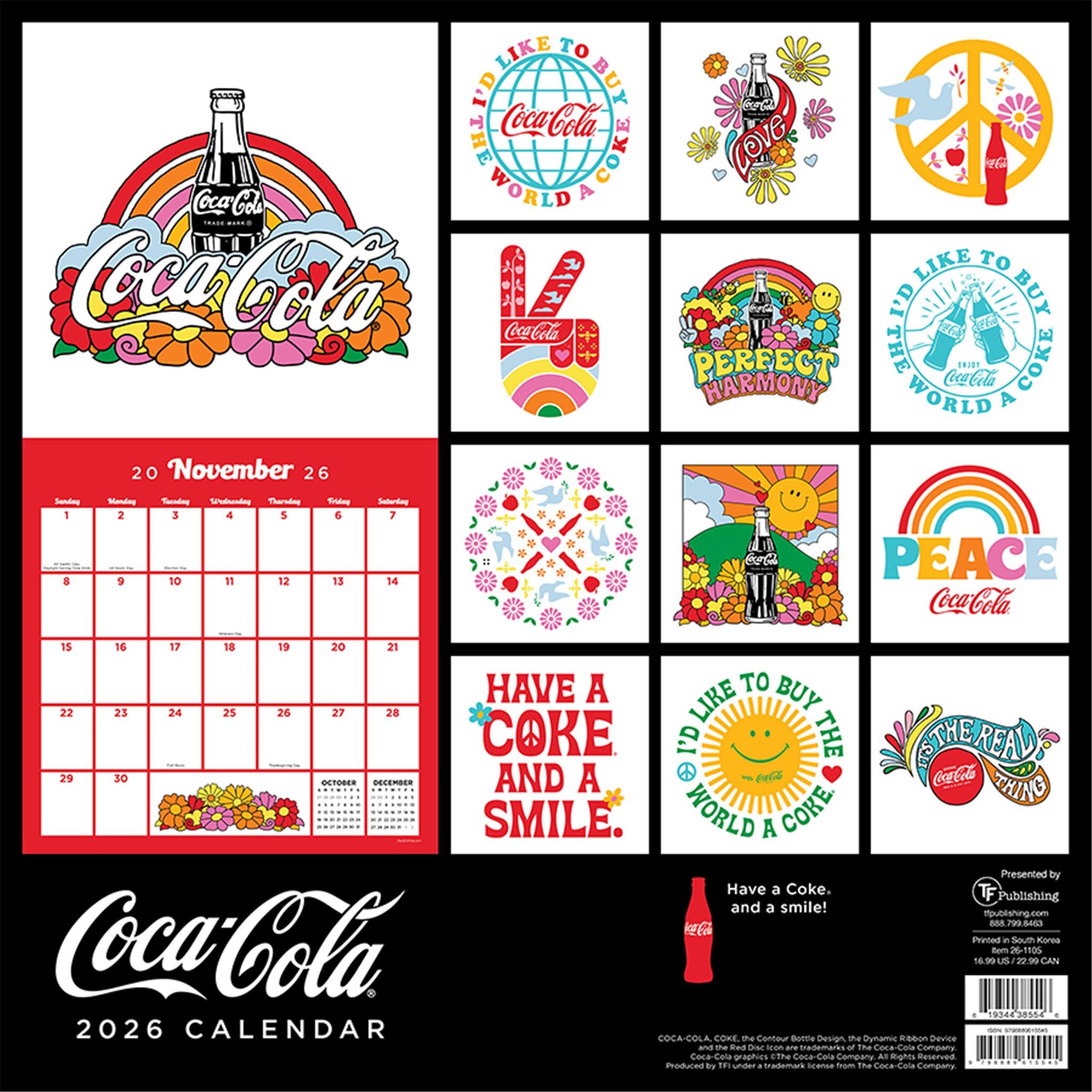 Calendrier mural Coca-Cola Harmony 2026 - Disponible uniquement en ligne