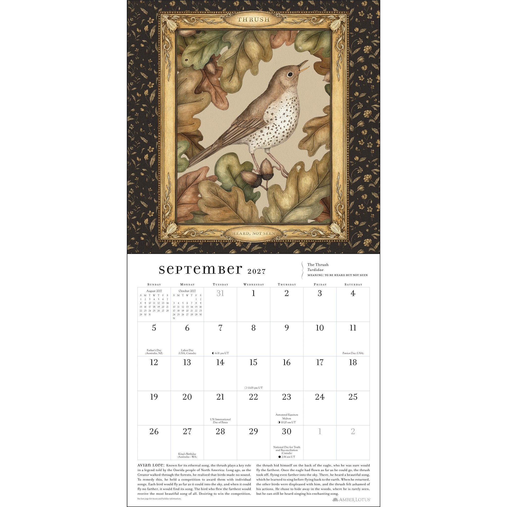 Calendrier mural Ornithography 2027