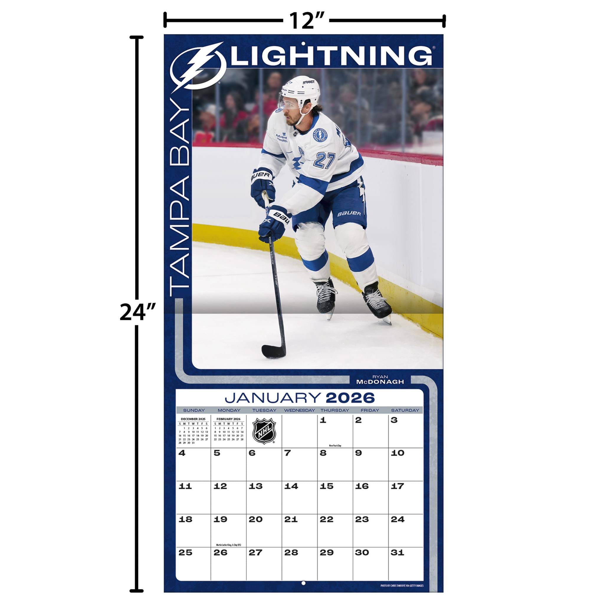 NHL Tampa Bay Lightning 2026 Wall Calendar - Online Only