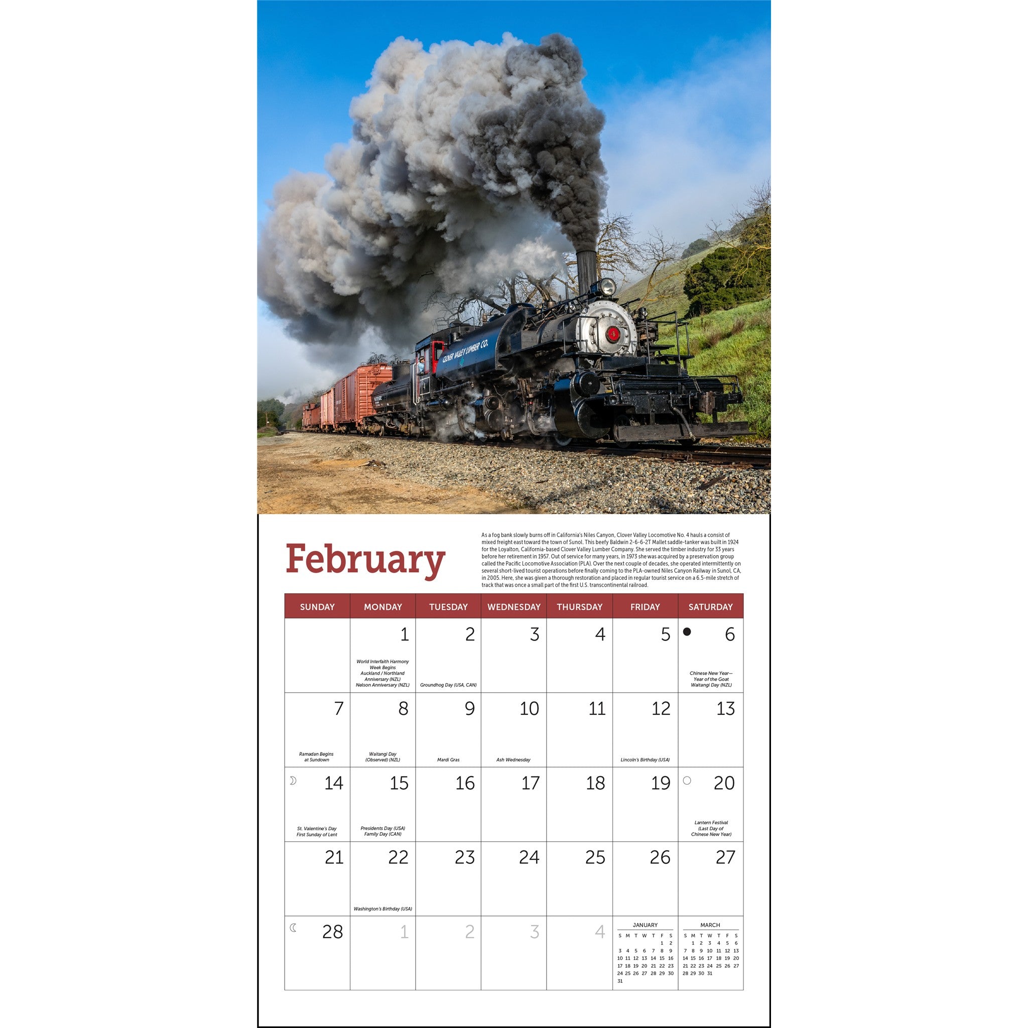 Mini-calendrier Trains à vapeur 2027