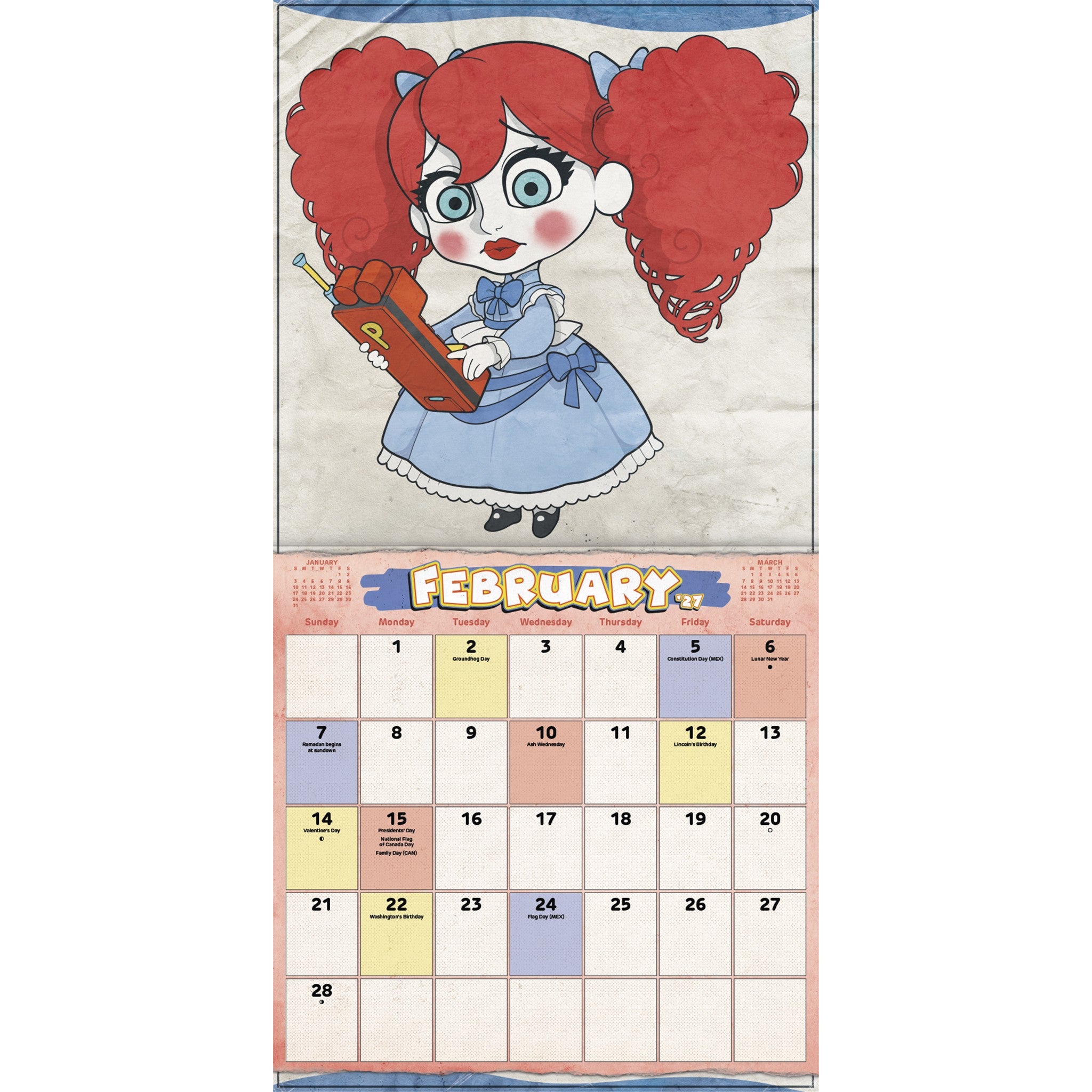 Calendrier mural Poppy Playtime 2027 – Exclusivement en ligne