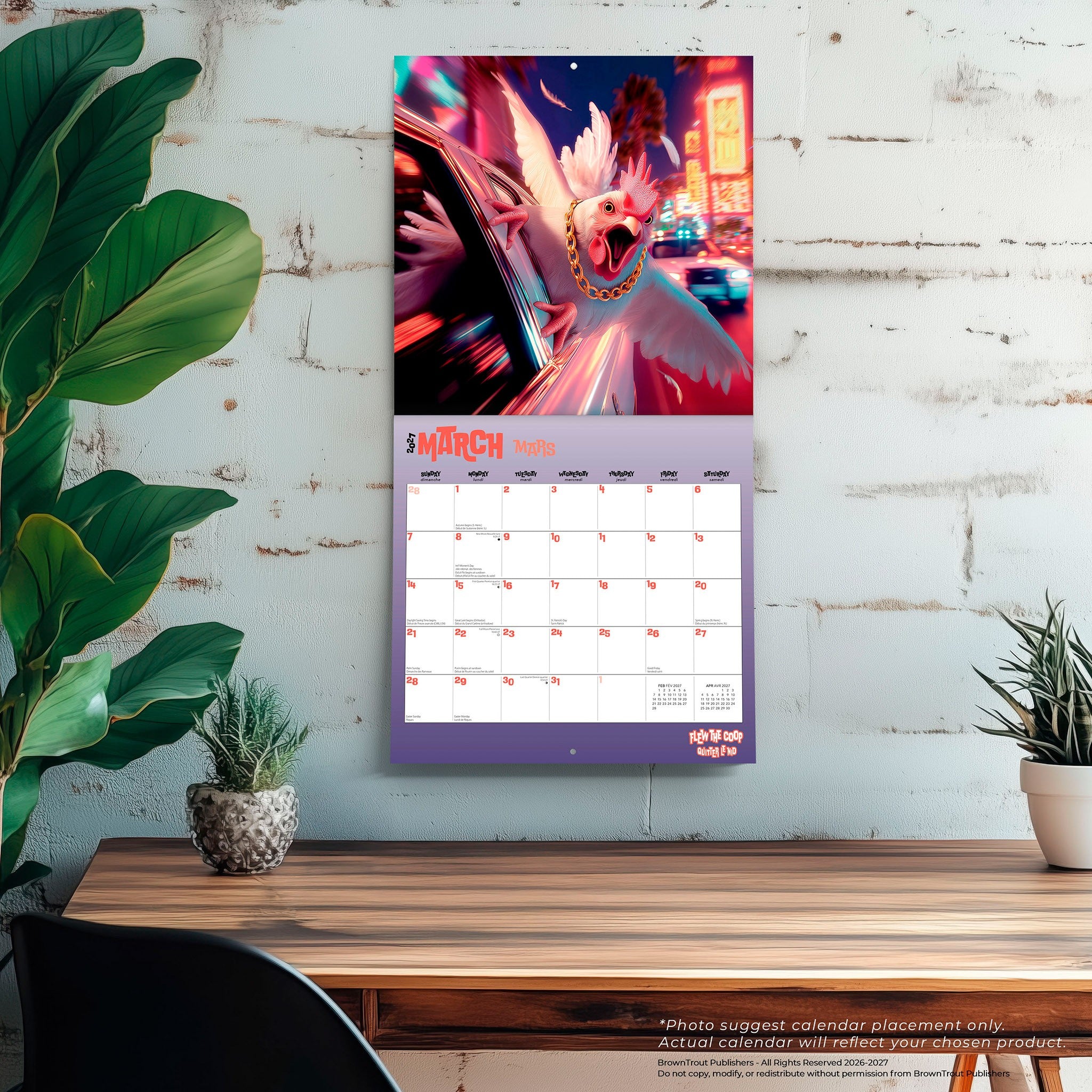 Flew the Coop / Quitter le nid 2027 Wall Calendar