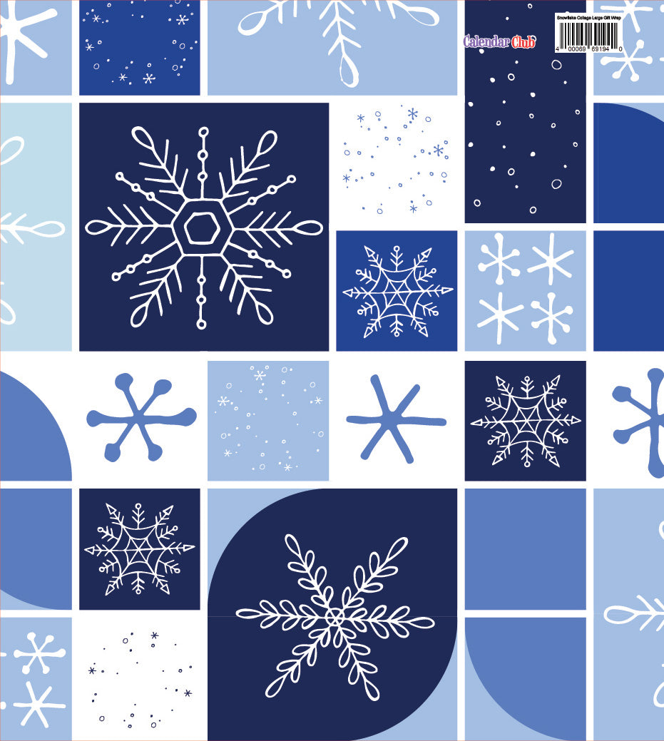 Blue Snowflake Collage Large Gift Wrap