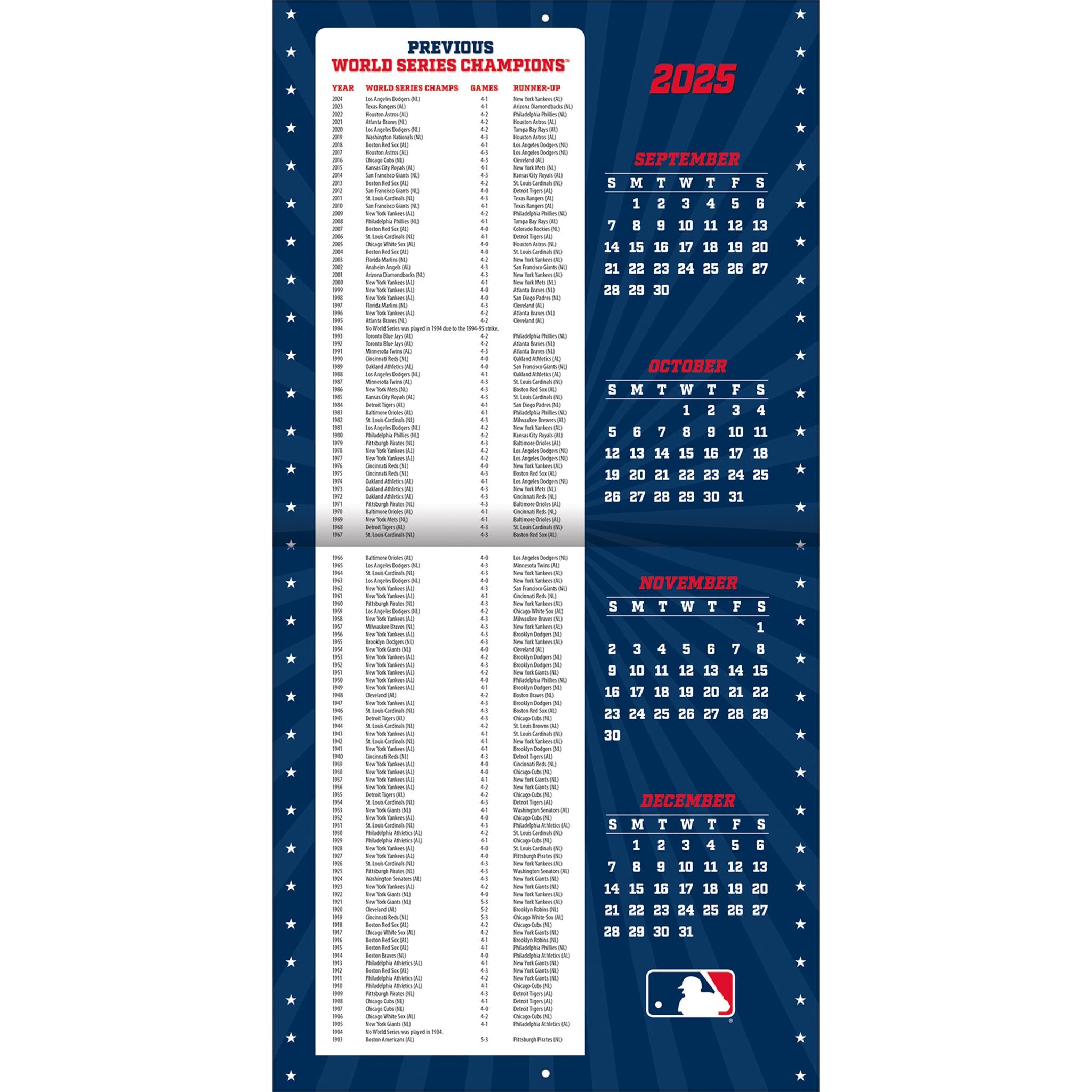 Calendrier mural 2026 des Red Sox de Boston (MLB)