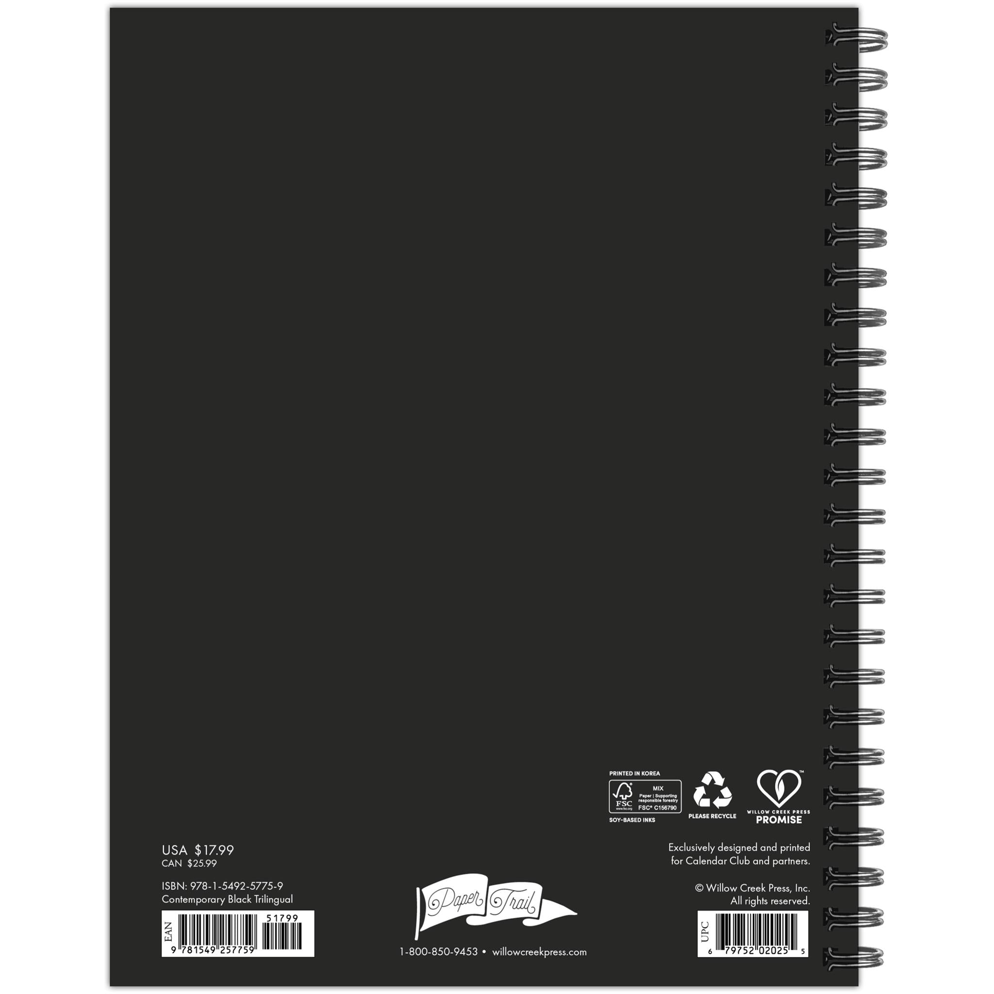 Contemporary Black 2026 Weekly Planner Calendar