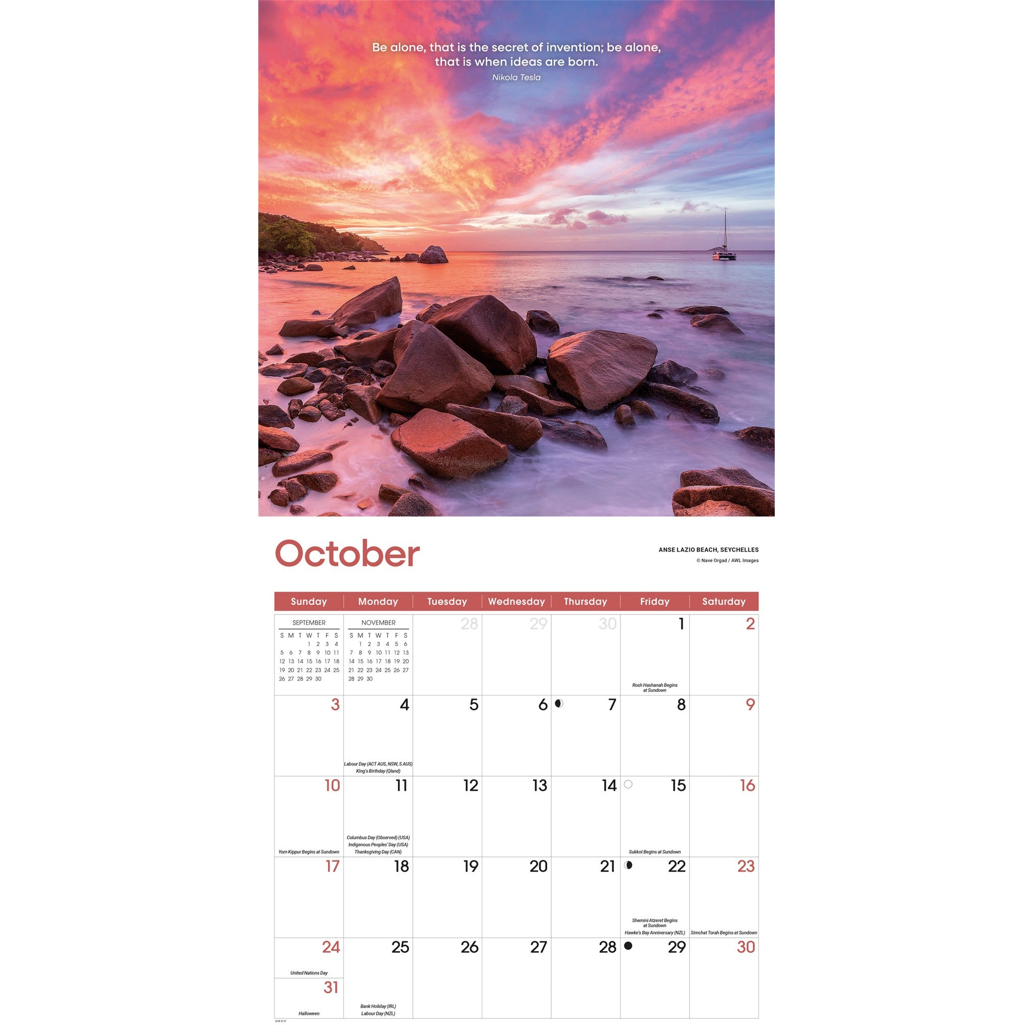 Calendrier mural Solitude 2027