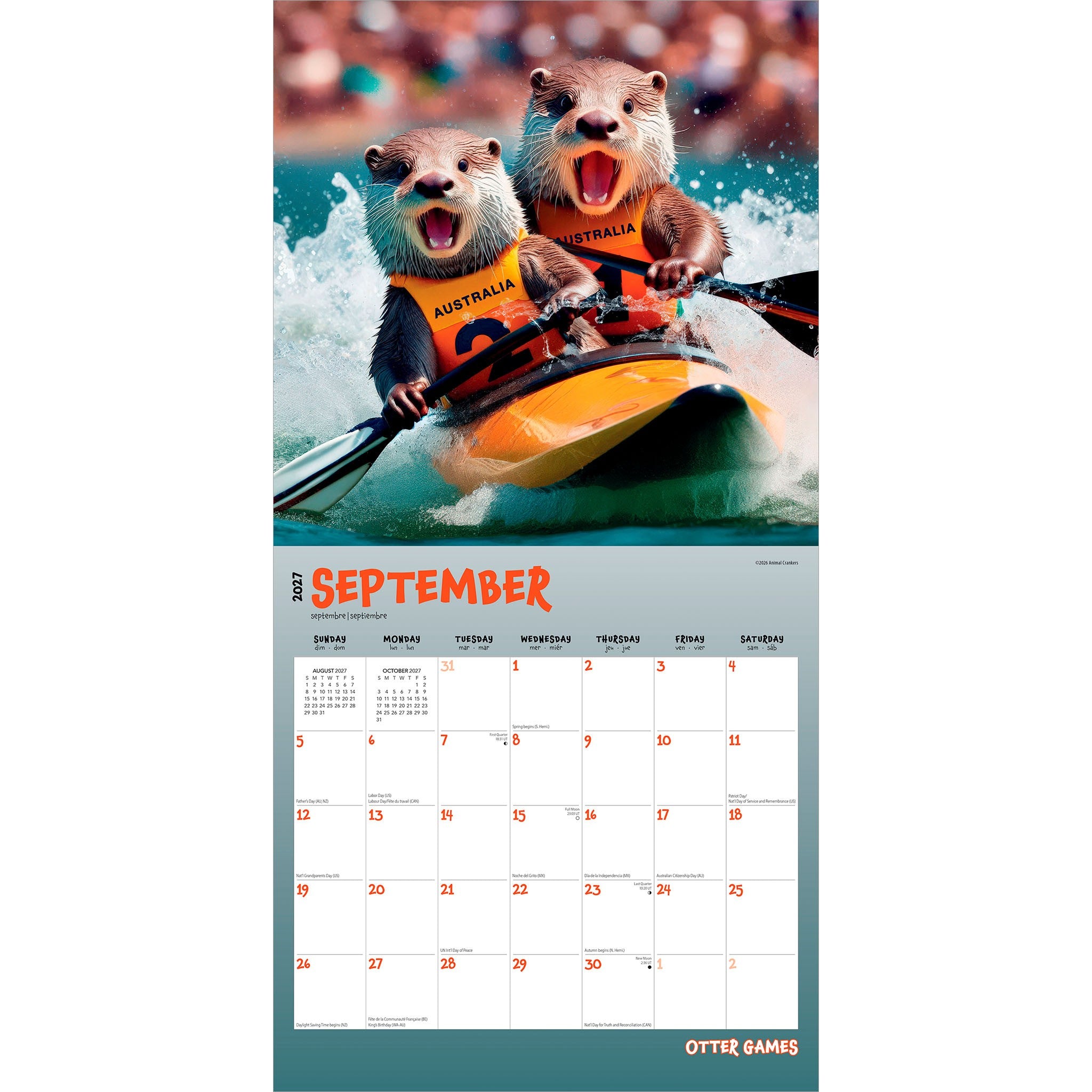 Otter Olympics 2027 Wall Calendar