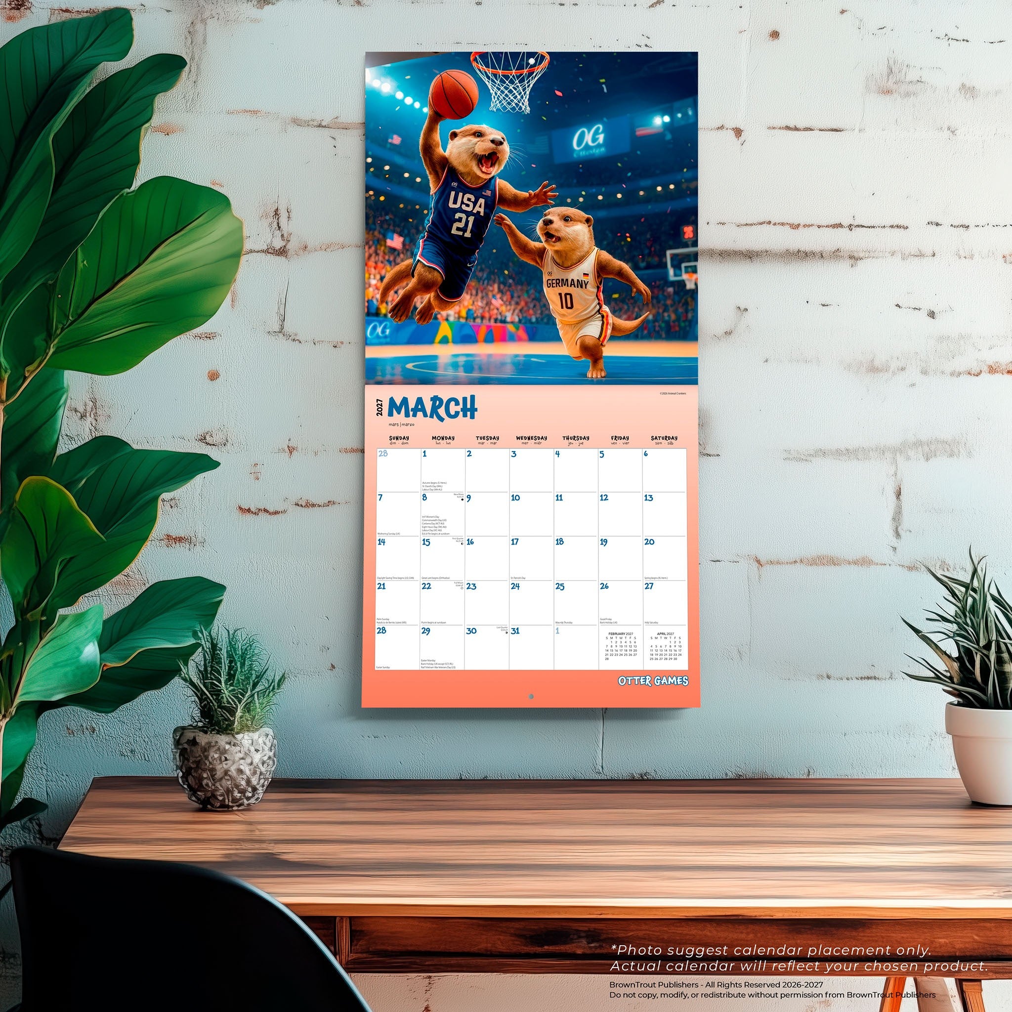 Otter Olympics 2027 Wall Calendar