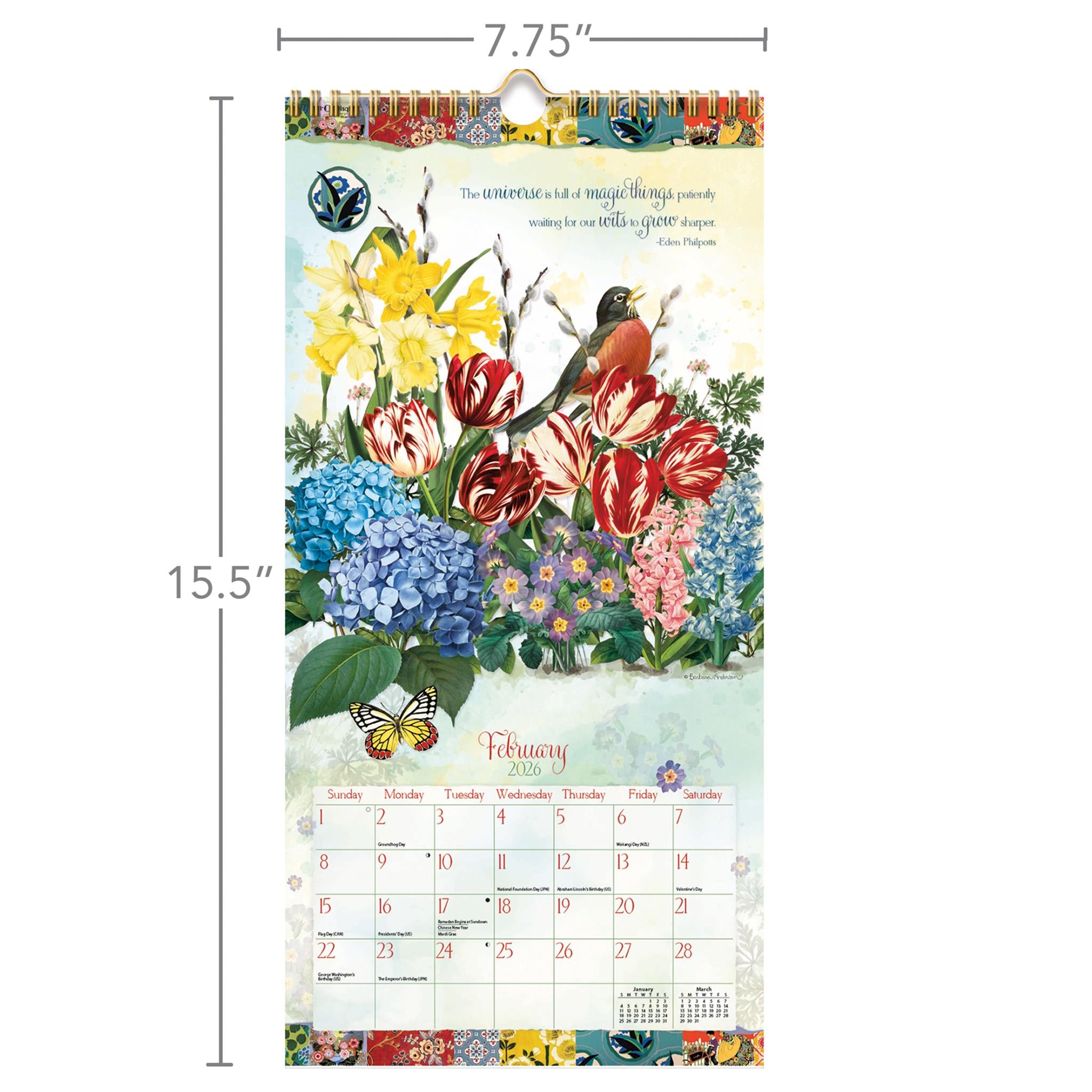 Garden Botanicals 2026 Slim Calendar - Online Only