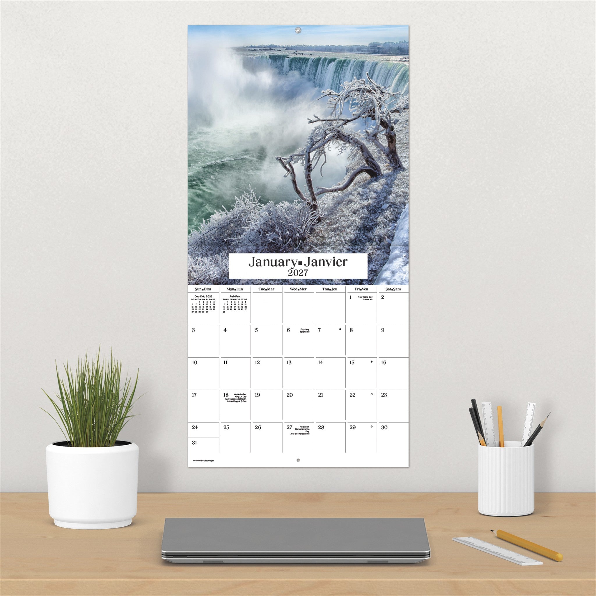 Calendrier mural Chutes du Niagara 2027