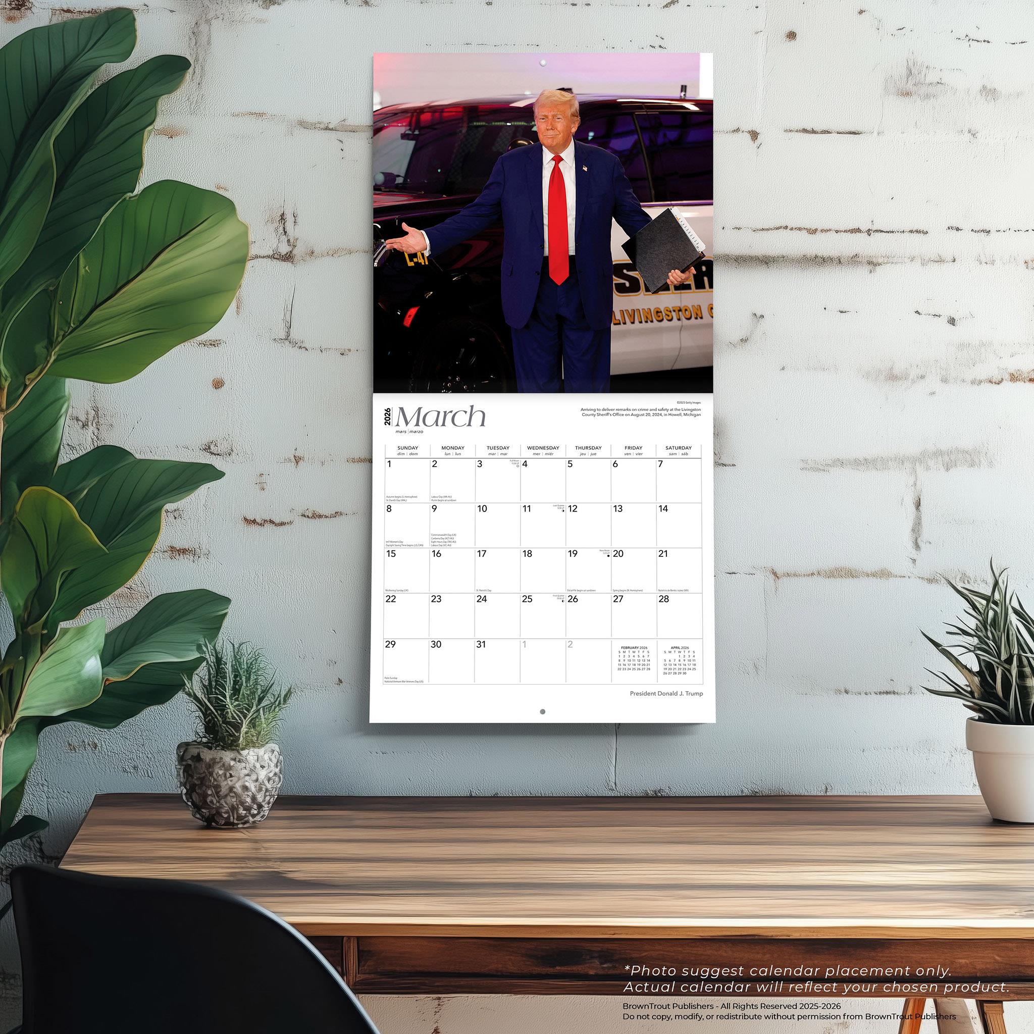 President Donald J Trump 2026 Wall Calendar - Online Only