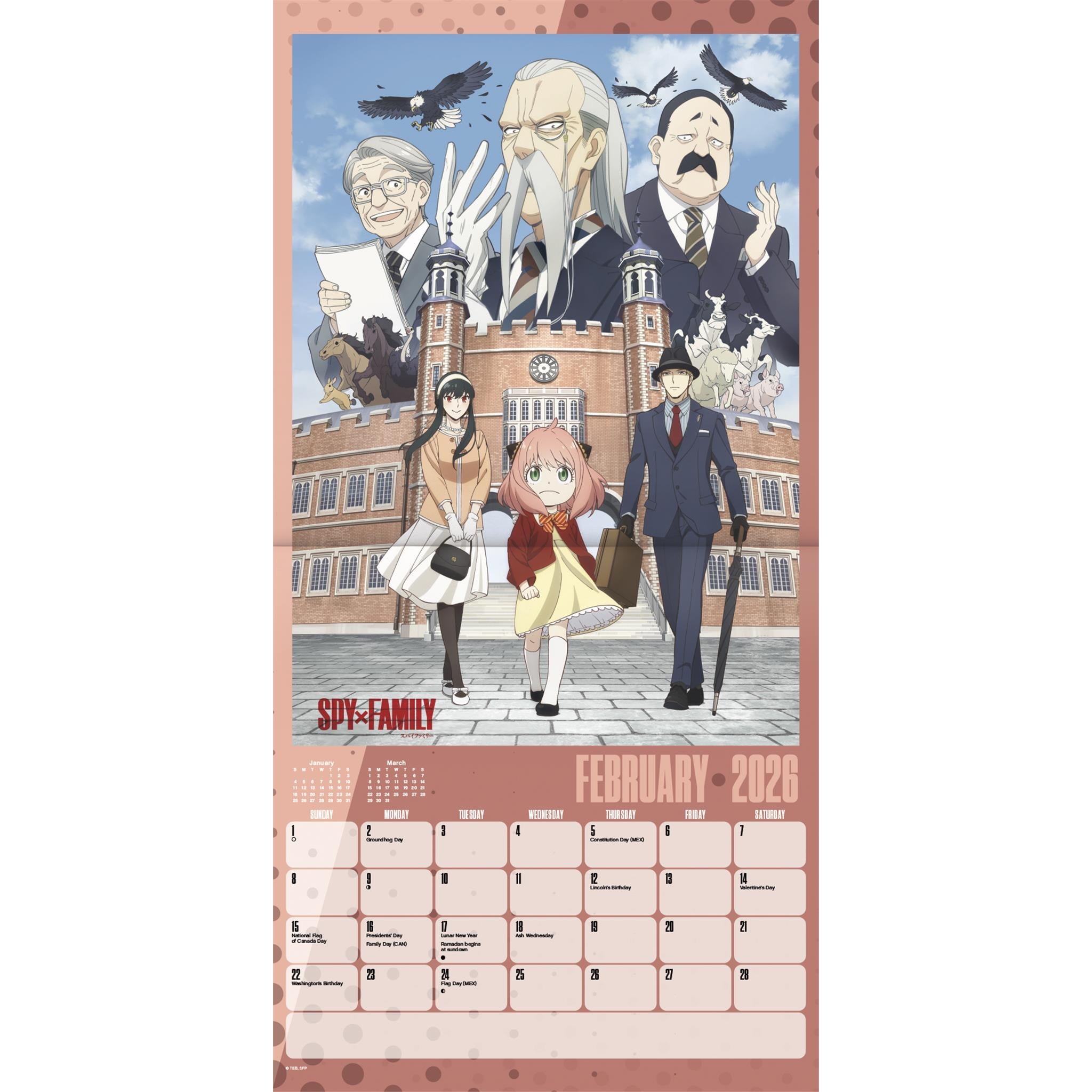 Calendrier mural Spy X Family 2026