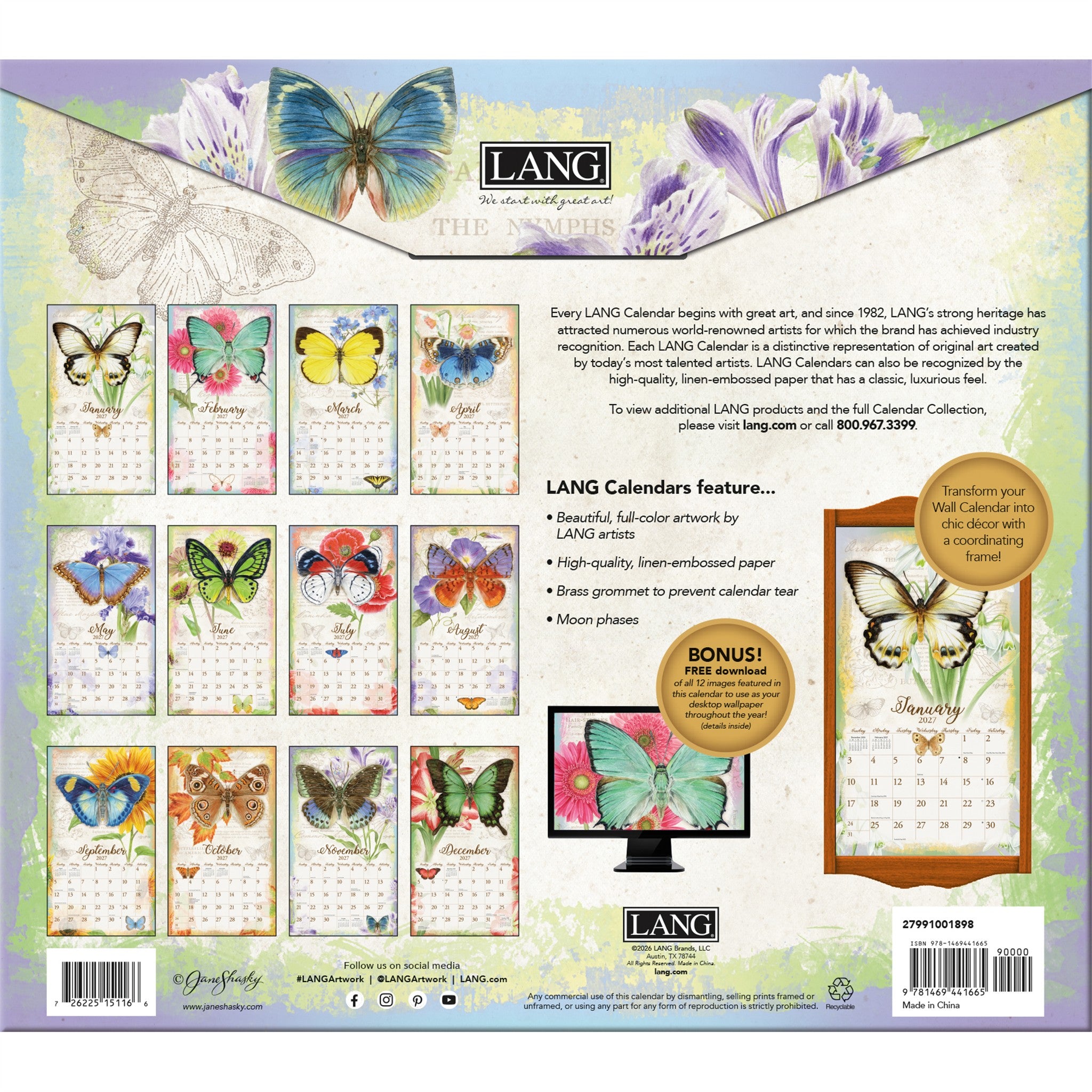Butterflies 2027 Wall Calendar - Online Only