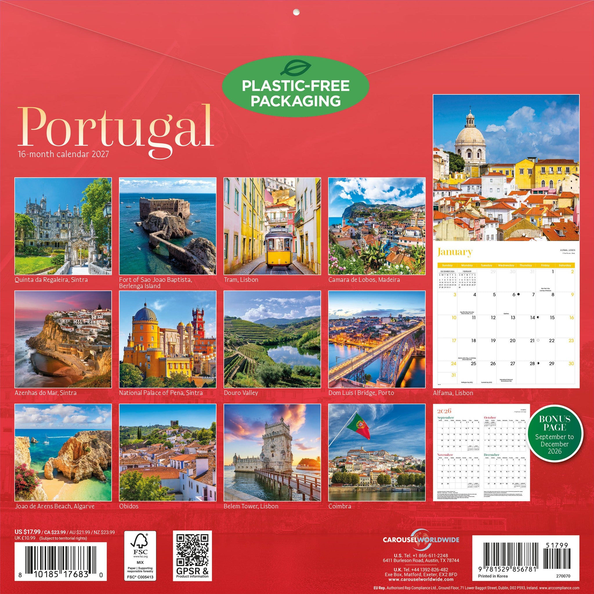 Calendrier mural Portugal 2027