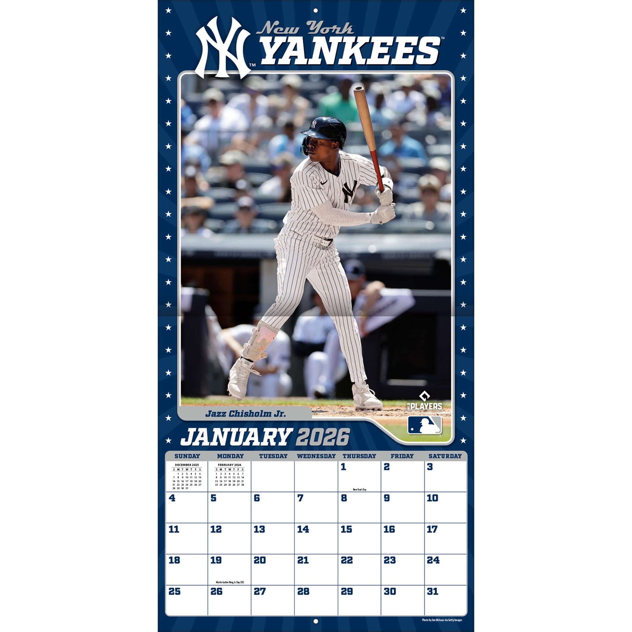Calendrier mural 2026 des Yankees de New York (MLB)