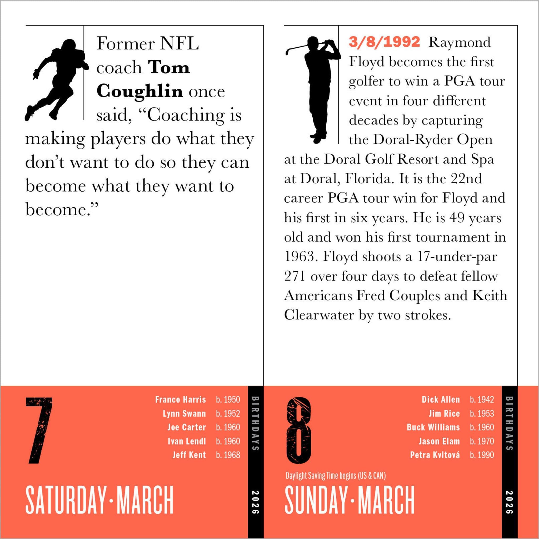 Calendrier Sports Facts 365 2026