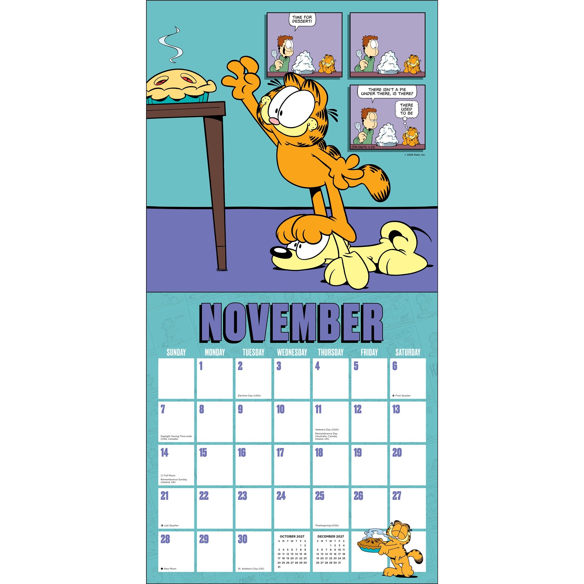 Calendrier mural Garfield 2027