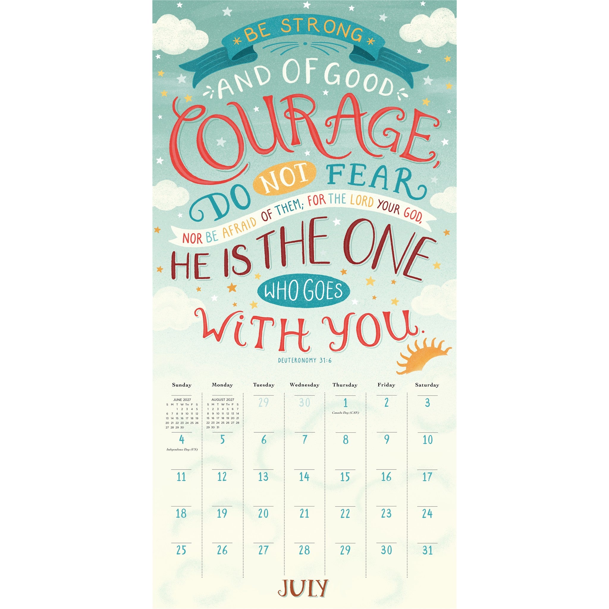 The Illustrated Bible Verses 2027 Wall Calendar