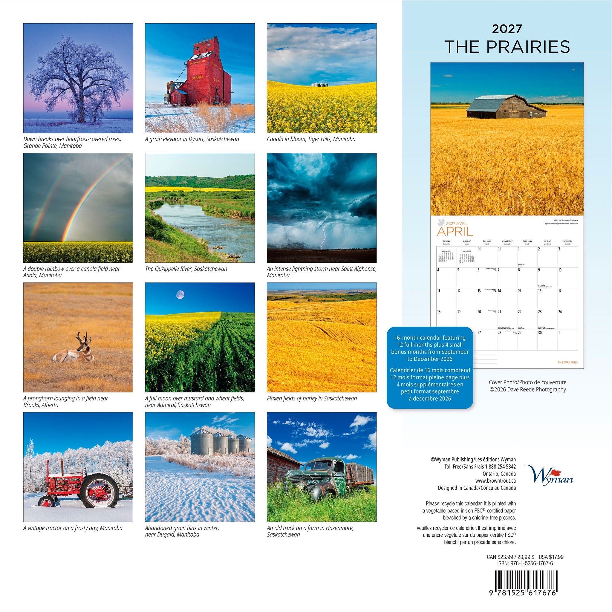 The Prairies 2027 Wall Calendar