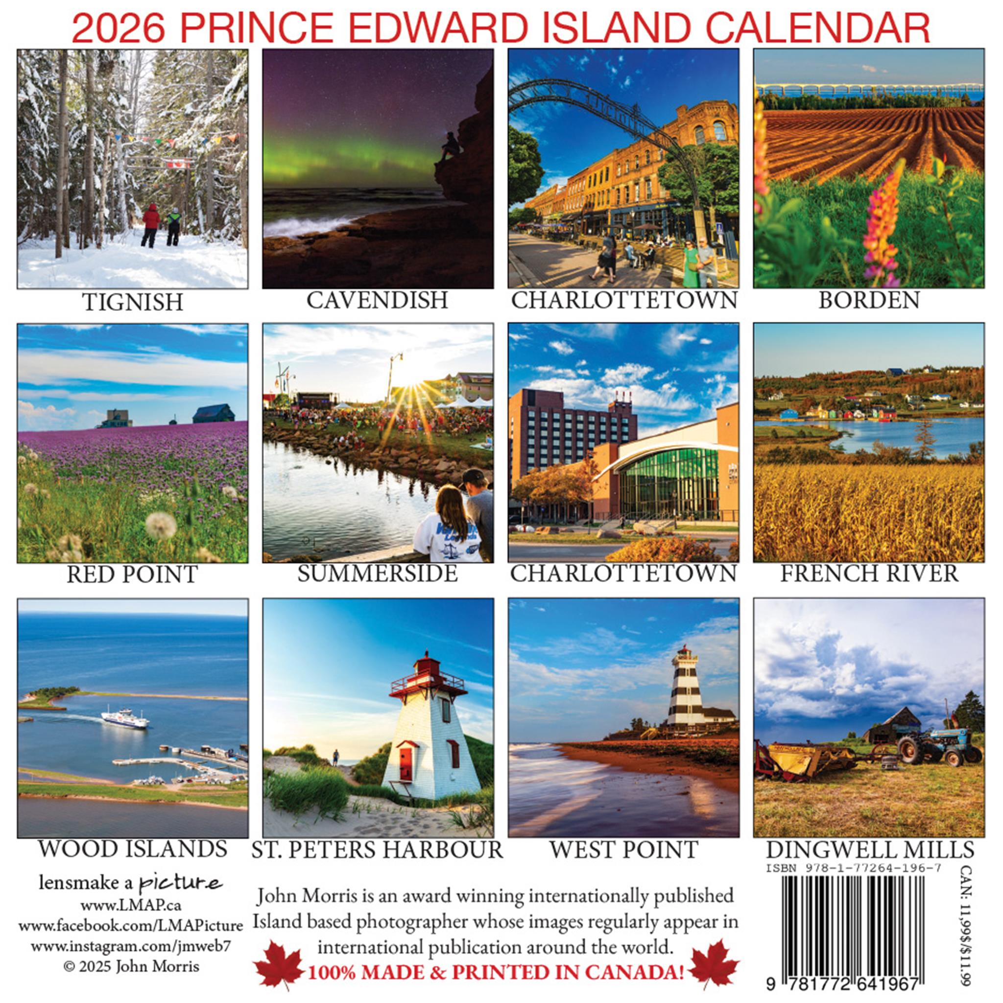 Mini-calendrier de l'Île-du-Prince-Édouard 2026