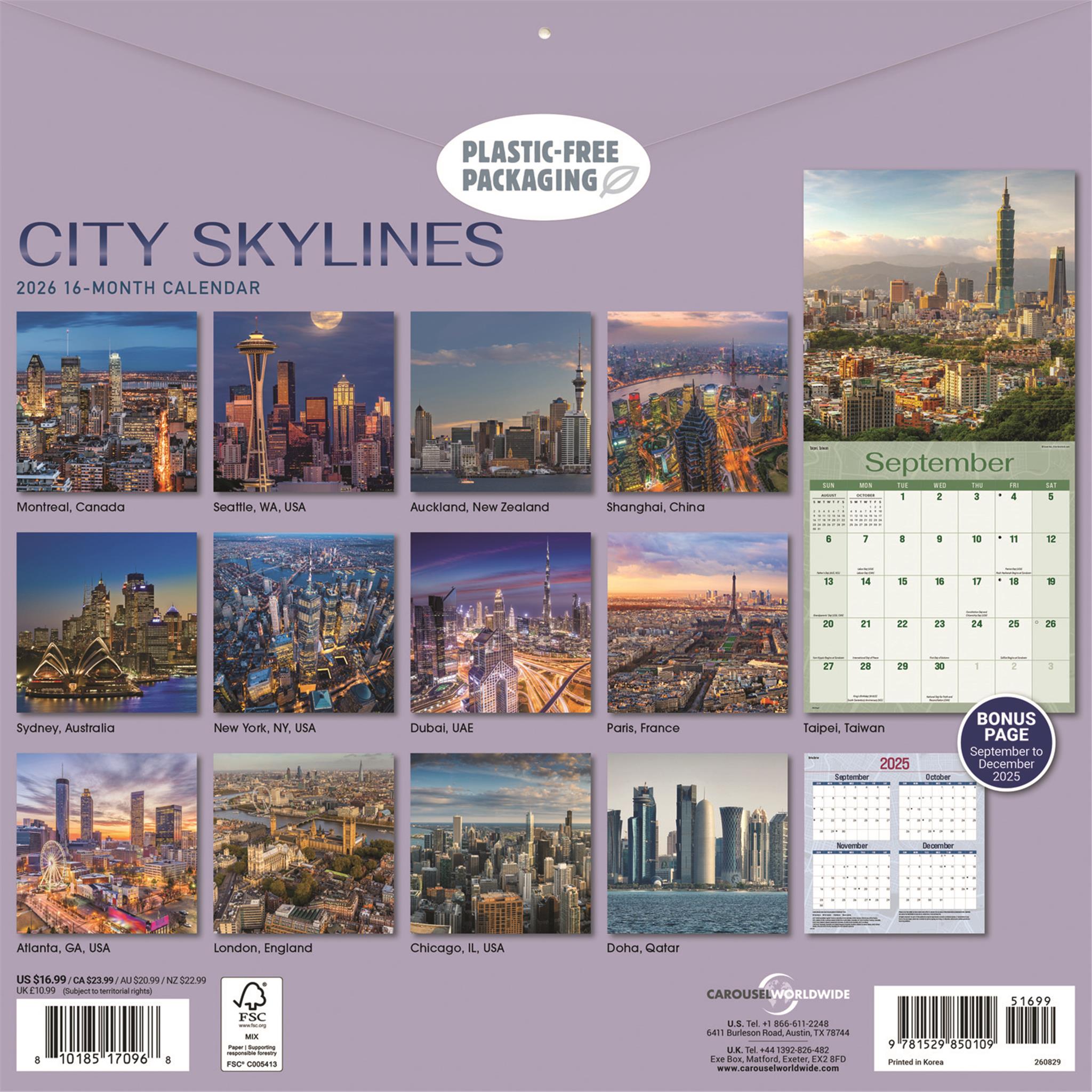 Calendrier mural City Skylines 2026