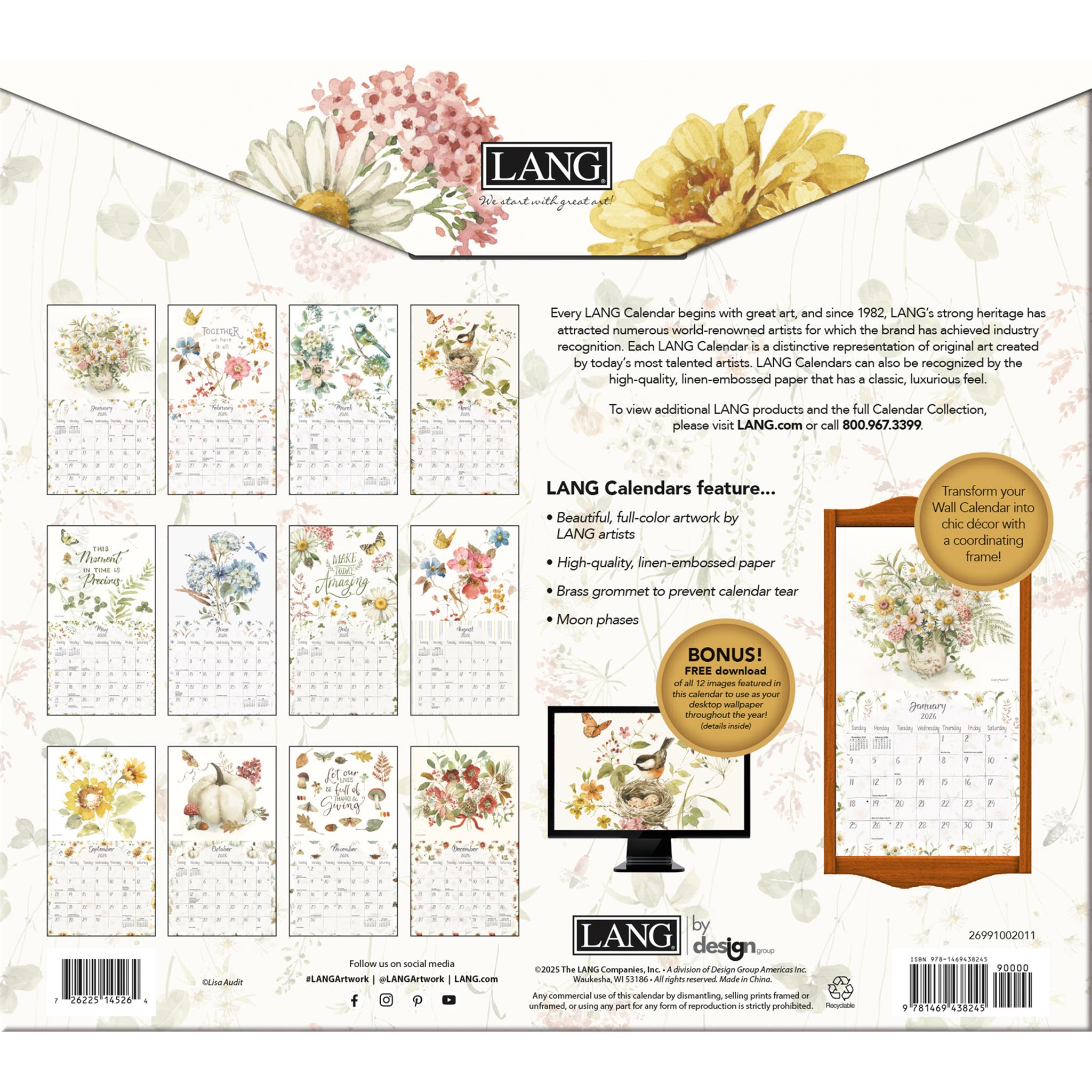 Watercolor Seasons 2026 Wall Calendar - Online Only