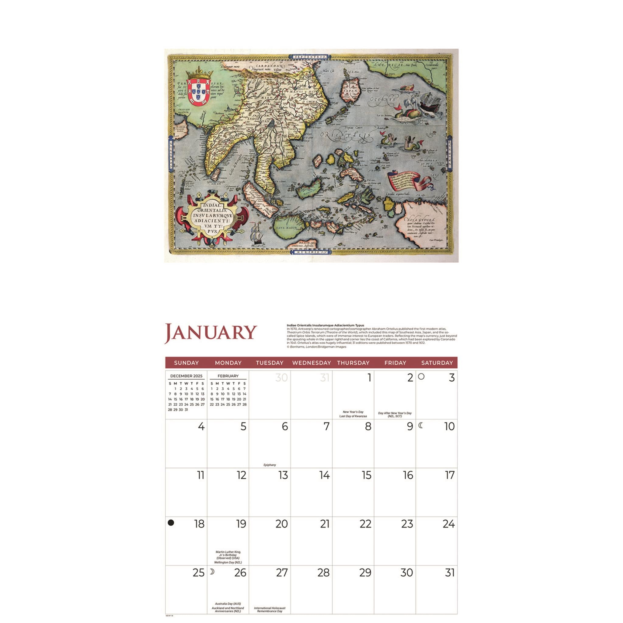 Calendrier mural Cartes anciennes 2026