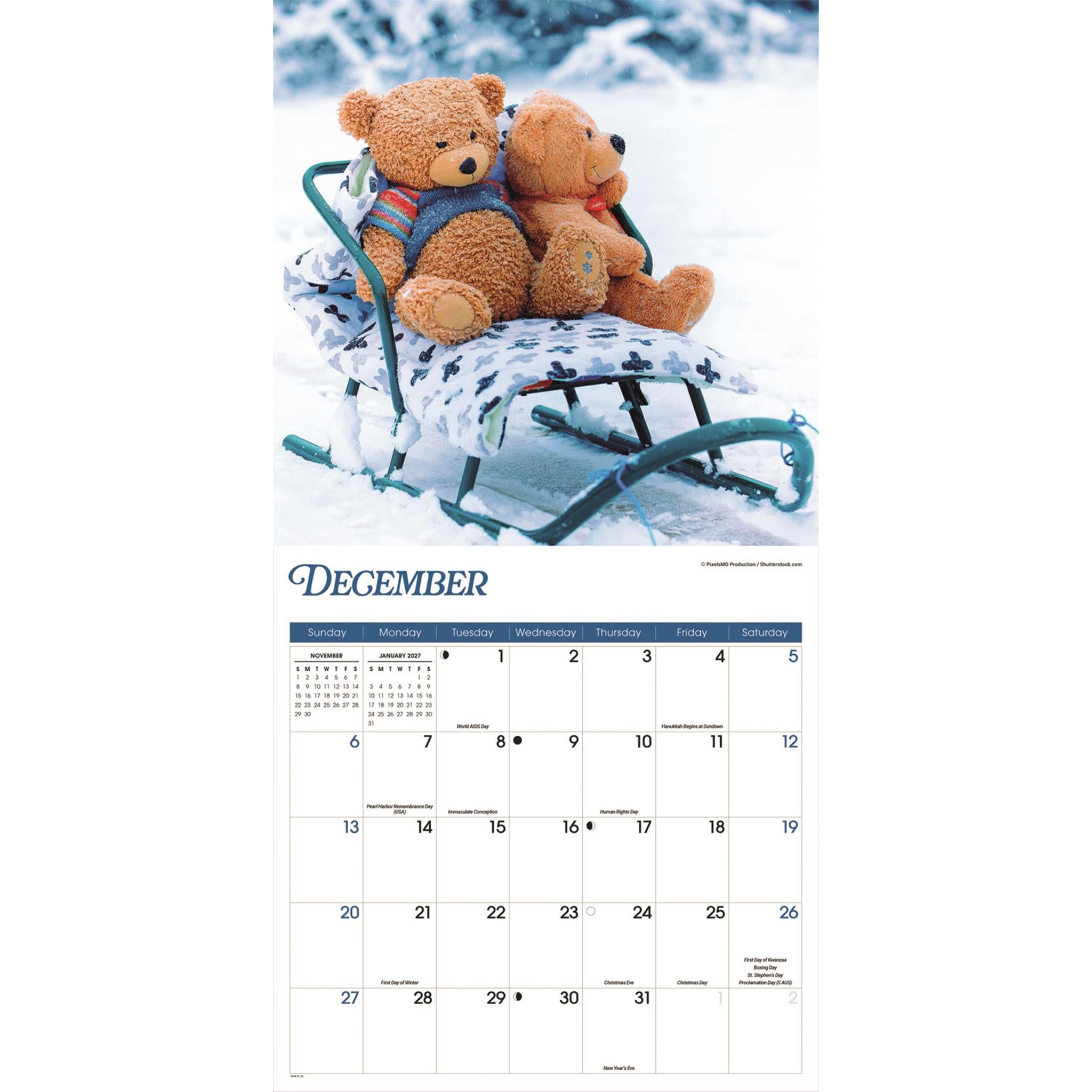 Teddy Bears 2026 Wall Calendar