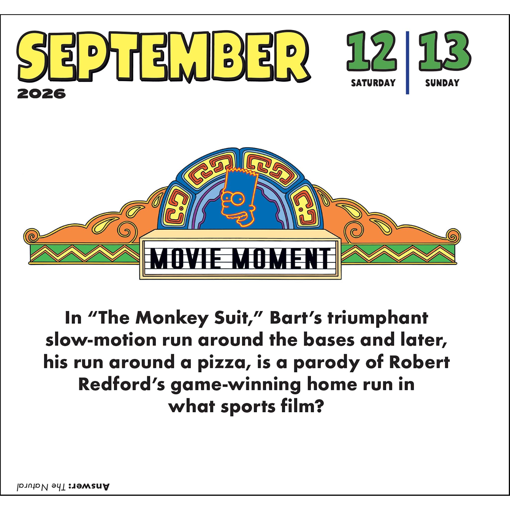 Calendrier de la boîte Simpsons 2026