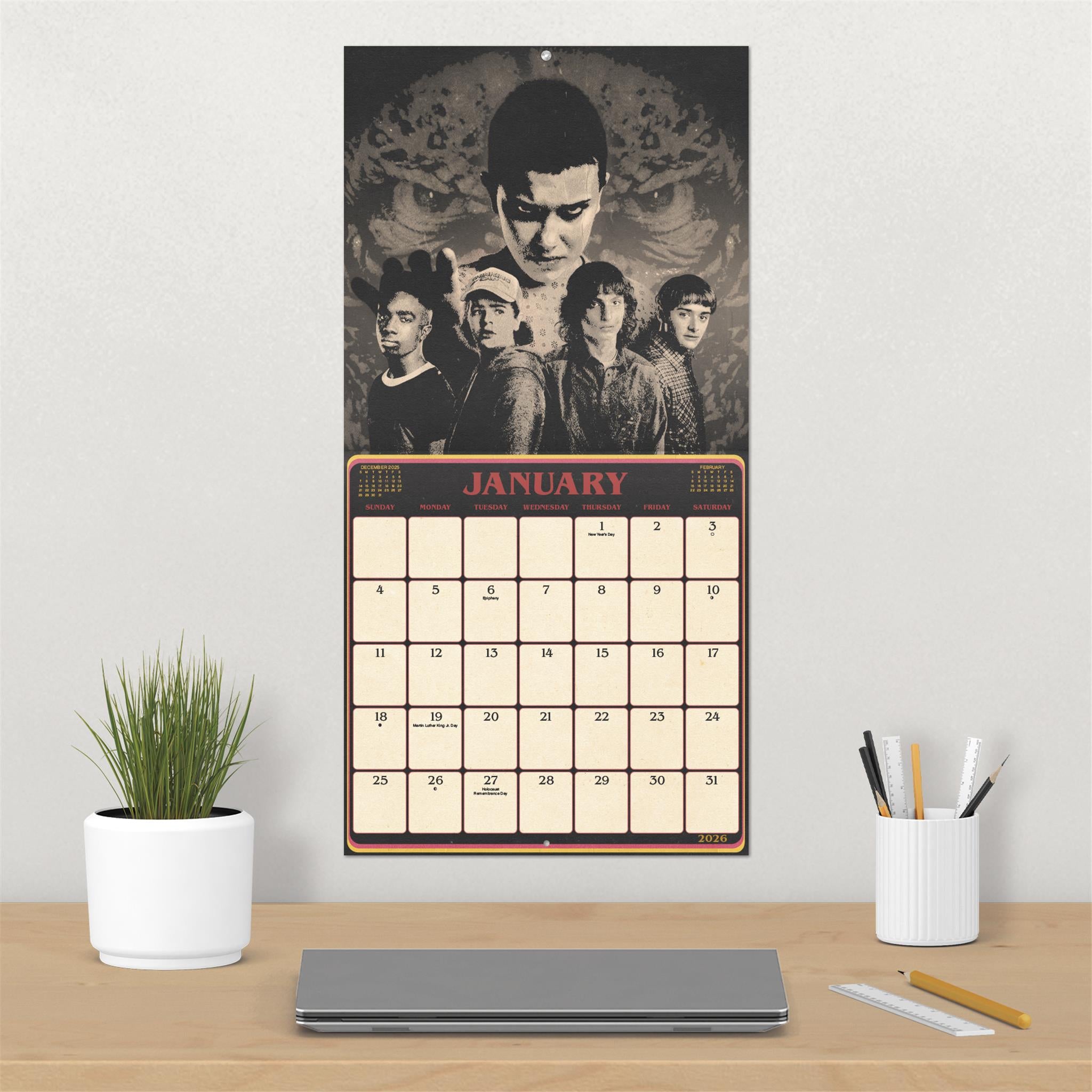 Stranger Things Exclusive with Print 2026 Deluxe Wall Calendar