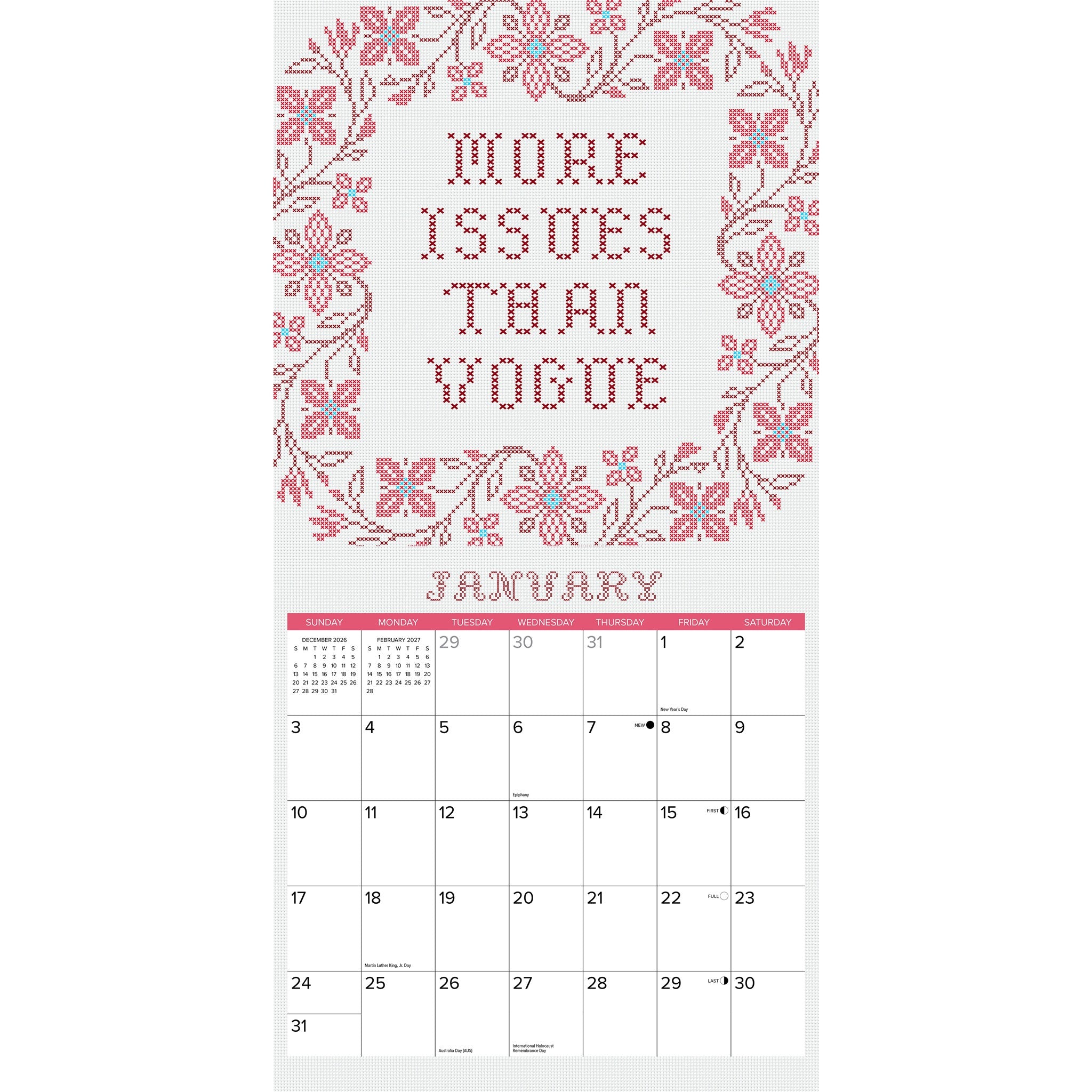 Bitchin' Cross-Stitchin' 2027 Wall Calendar