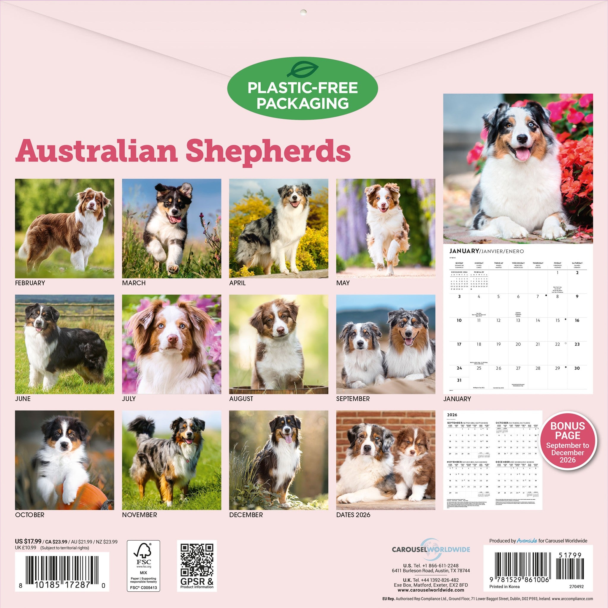 Australian Shepherds 2027 Wall Calendar