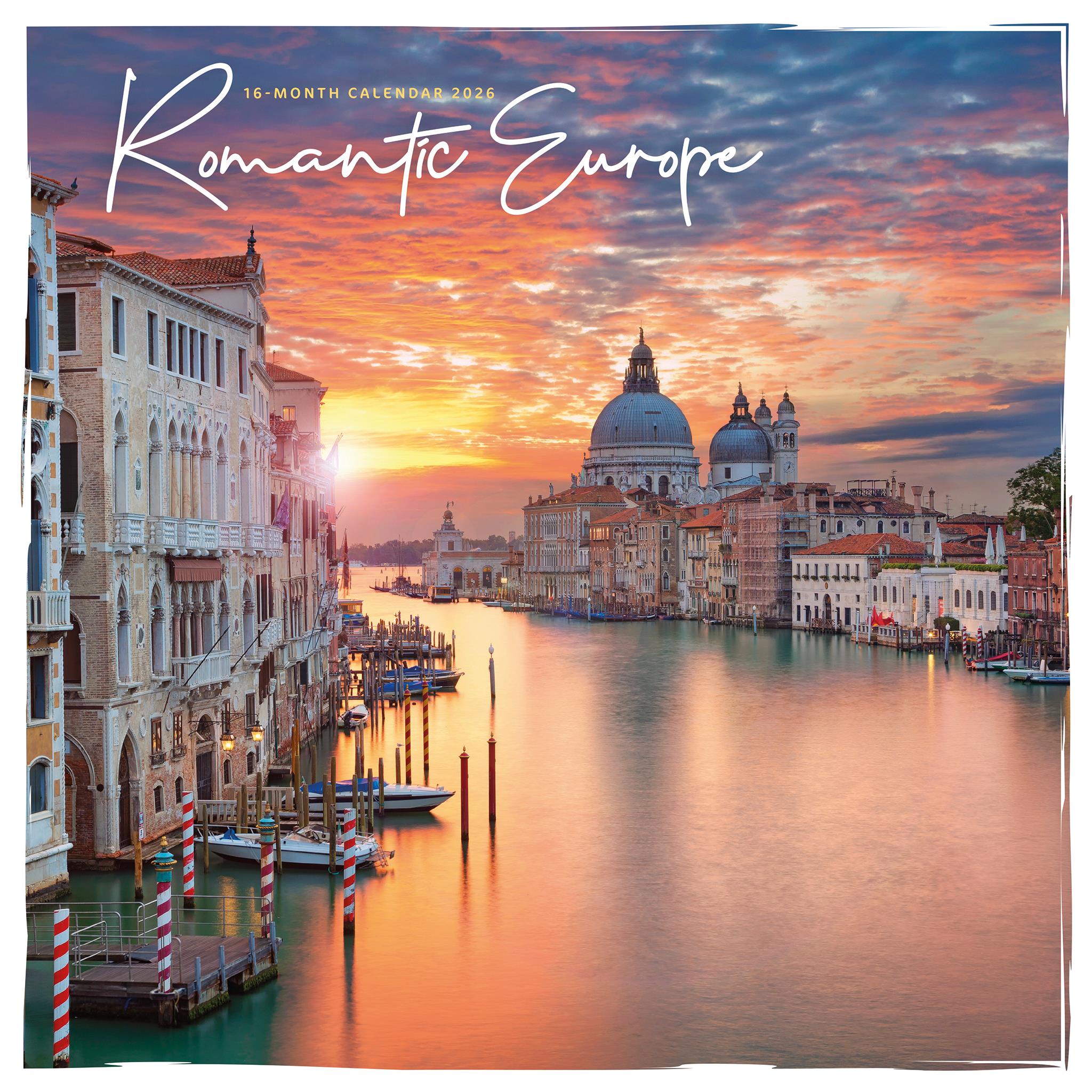 Calendrier mural Europe romantique 2026
