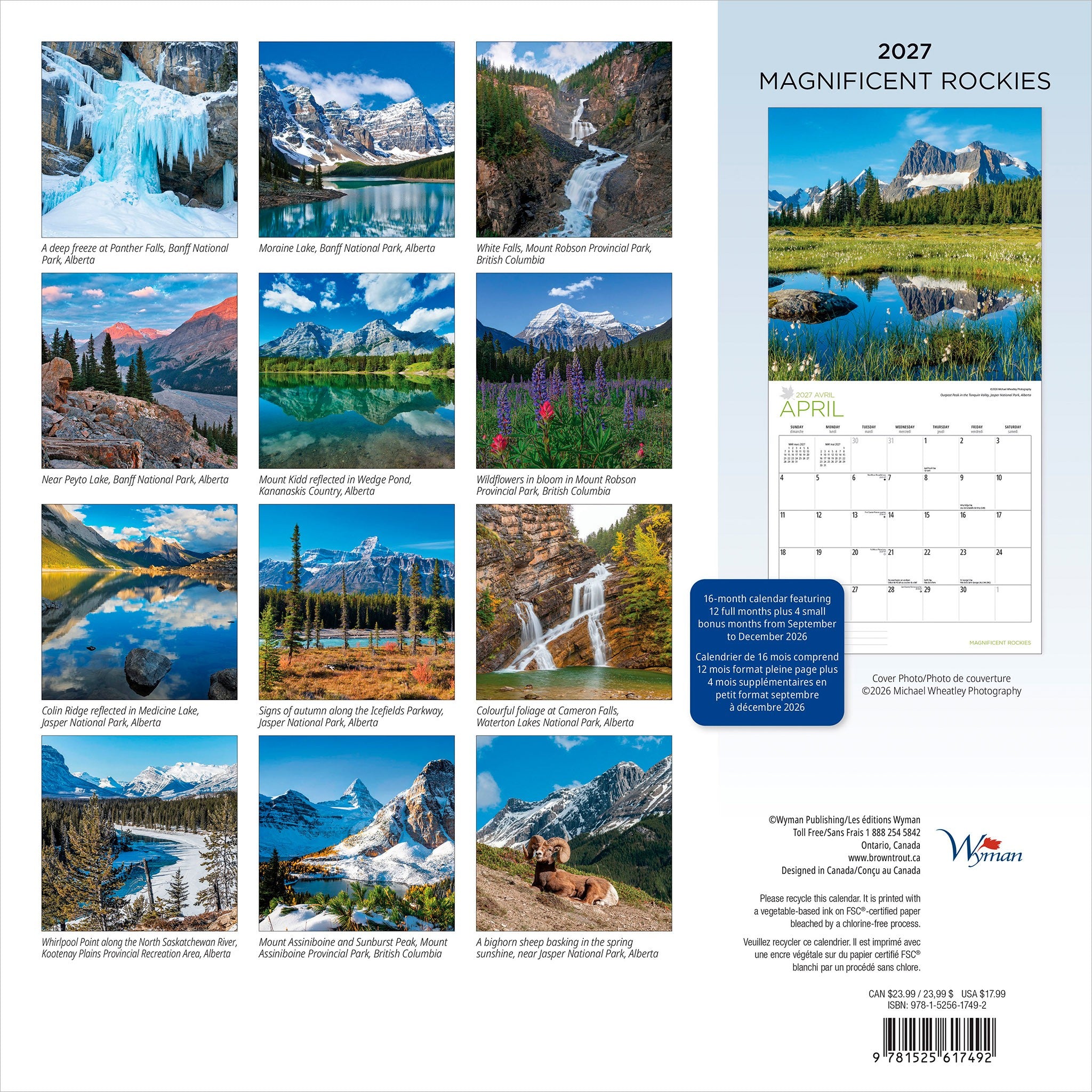 Magnificent Rockies 2027 Wall Calendar
