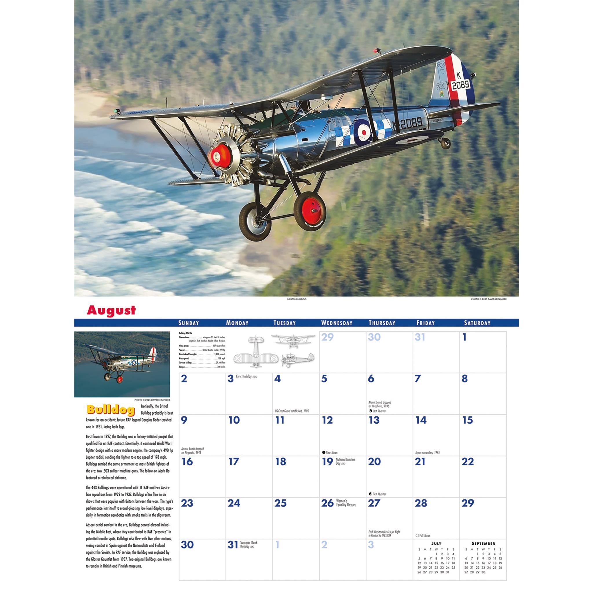Calendrier mural de luxe Golden Age Of Flight 2026