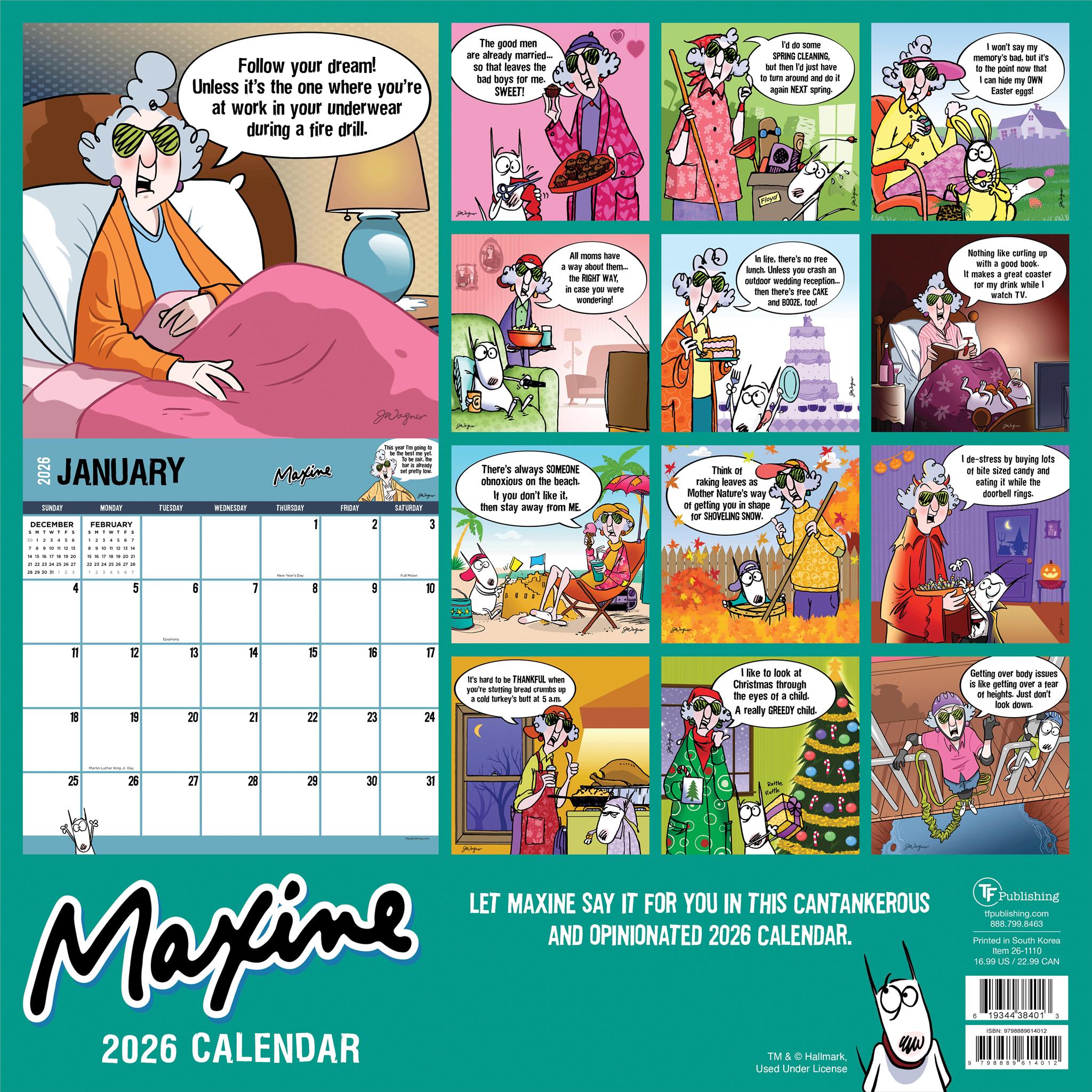 Calendrier mural Maxine 2026