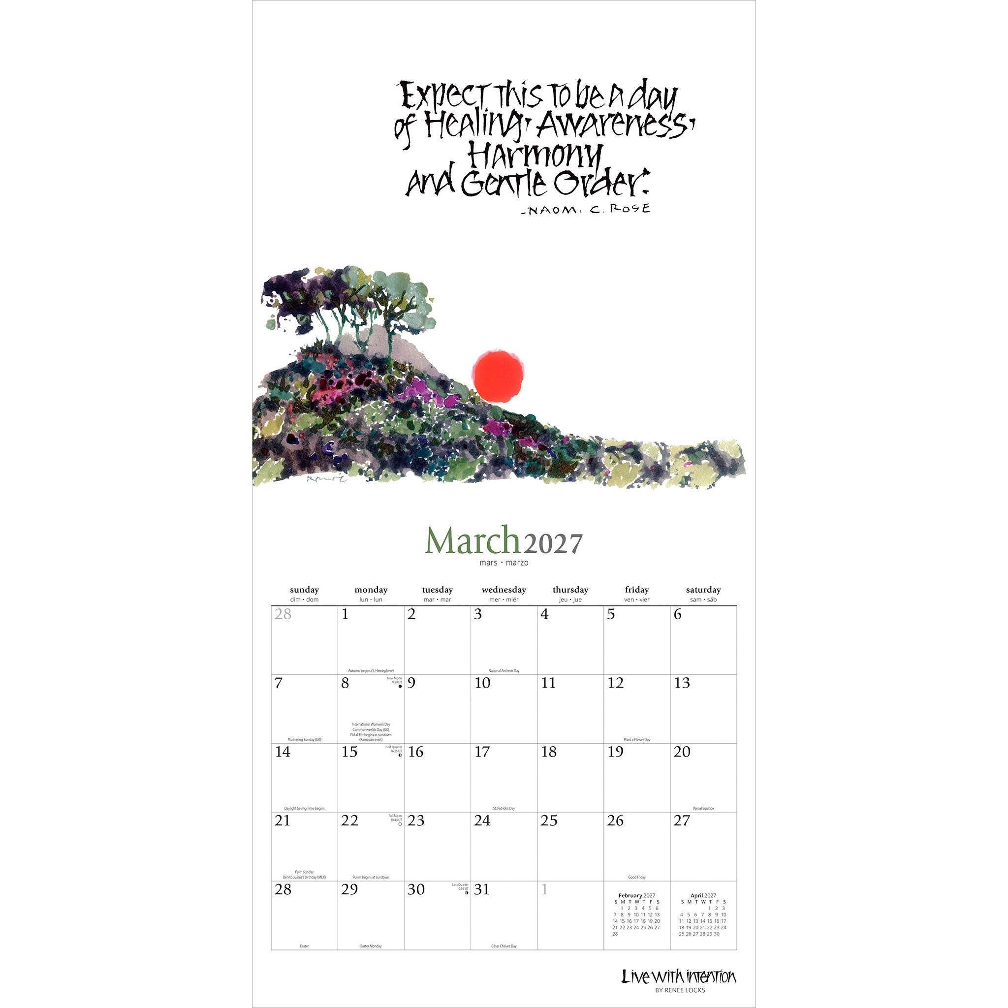 Live with Intention 2027 Wall Calendar