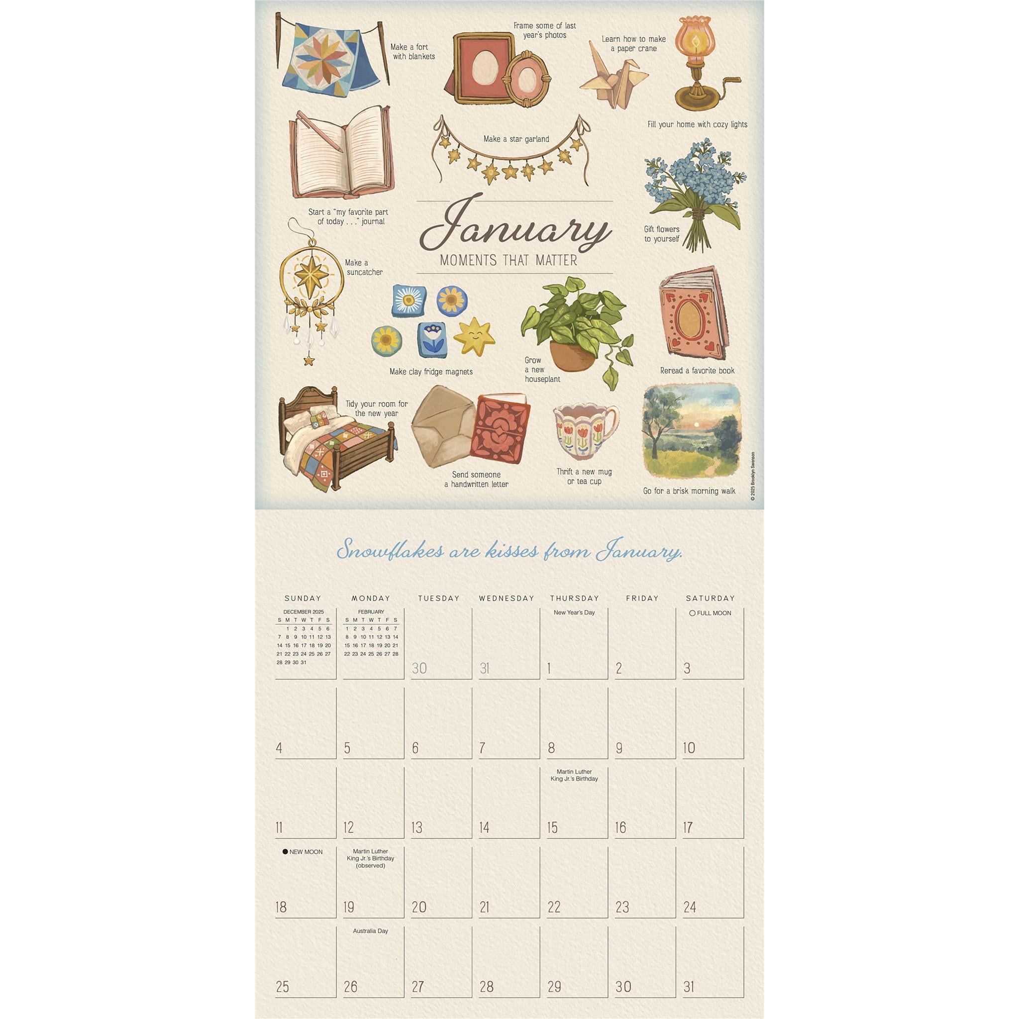 Calendrier mural 2026 « Moments importants » - Disponible uniquement en ligne