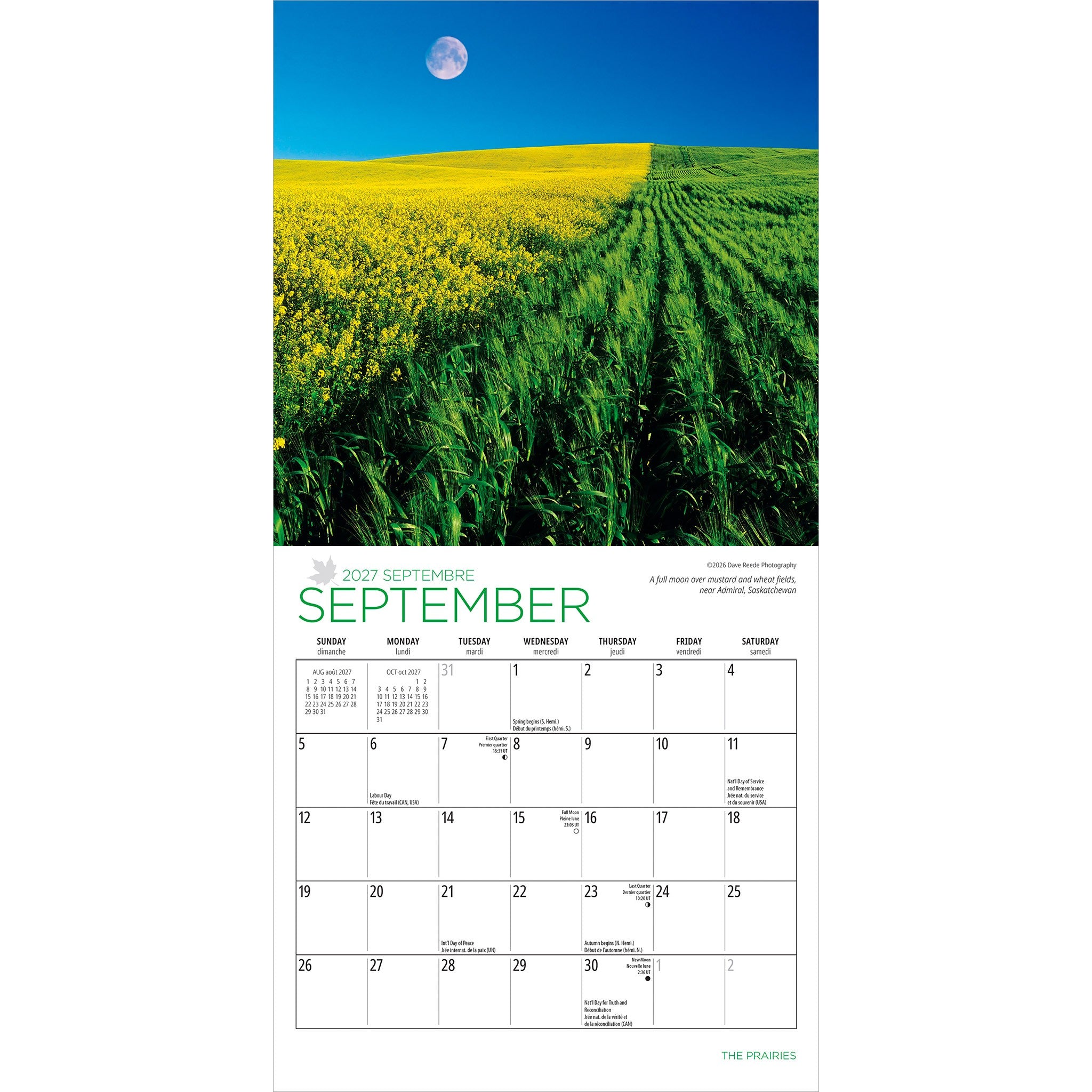 The Prairies 2027 Mini Calendar