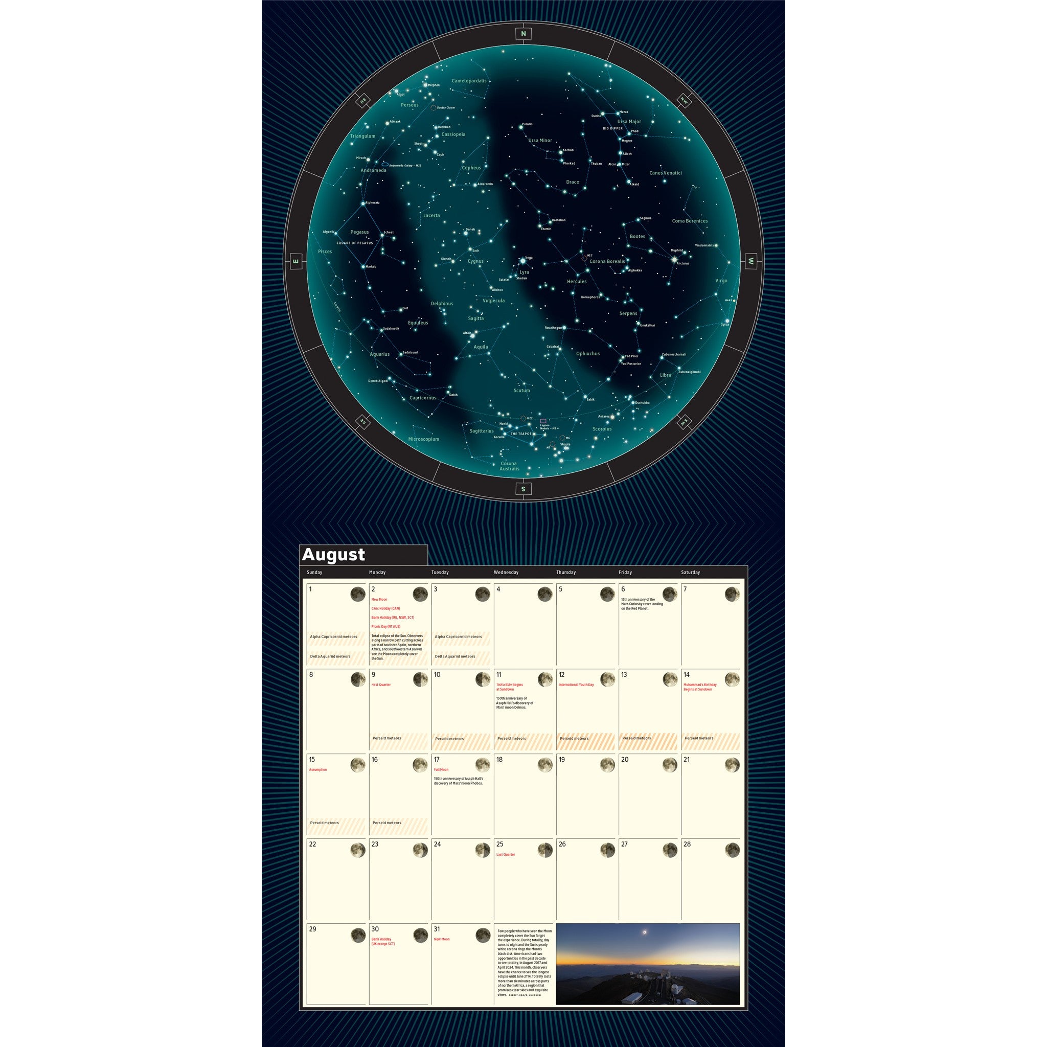 Calendrier mural 2027 Une année du ciel nocturne