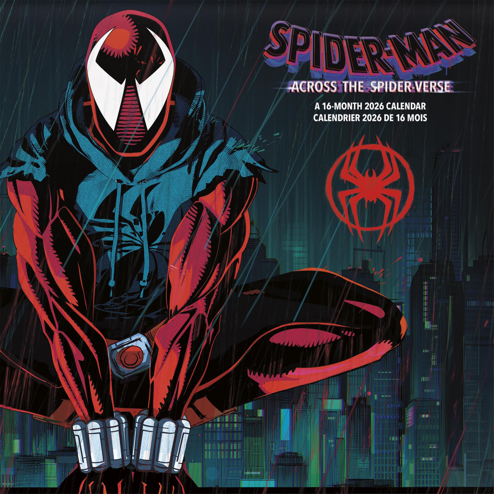 Calendrier mural bilingue Spider-Man: Across the Spider-Verse 2026