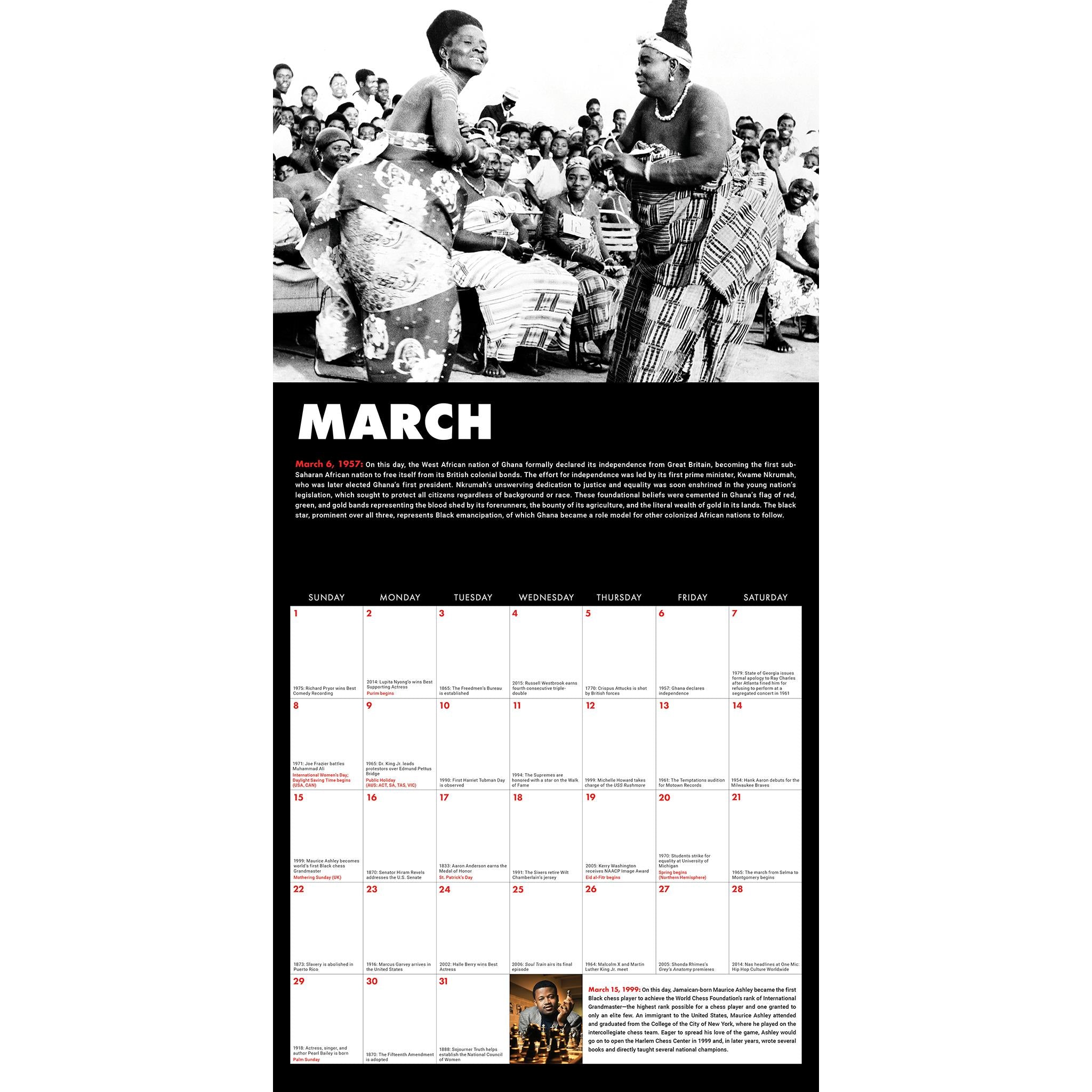 Calendrier mural 2026 « Ce jour-là dans l’histoire des Noirs » - Disponible uniquement en ligne