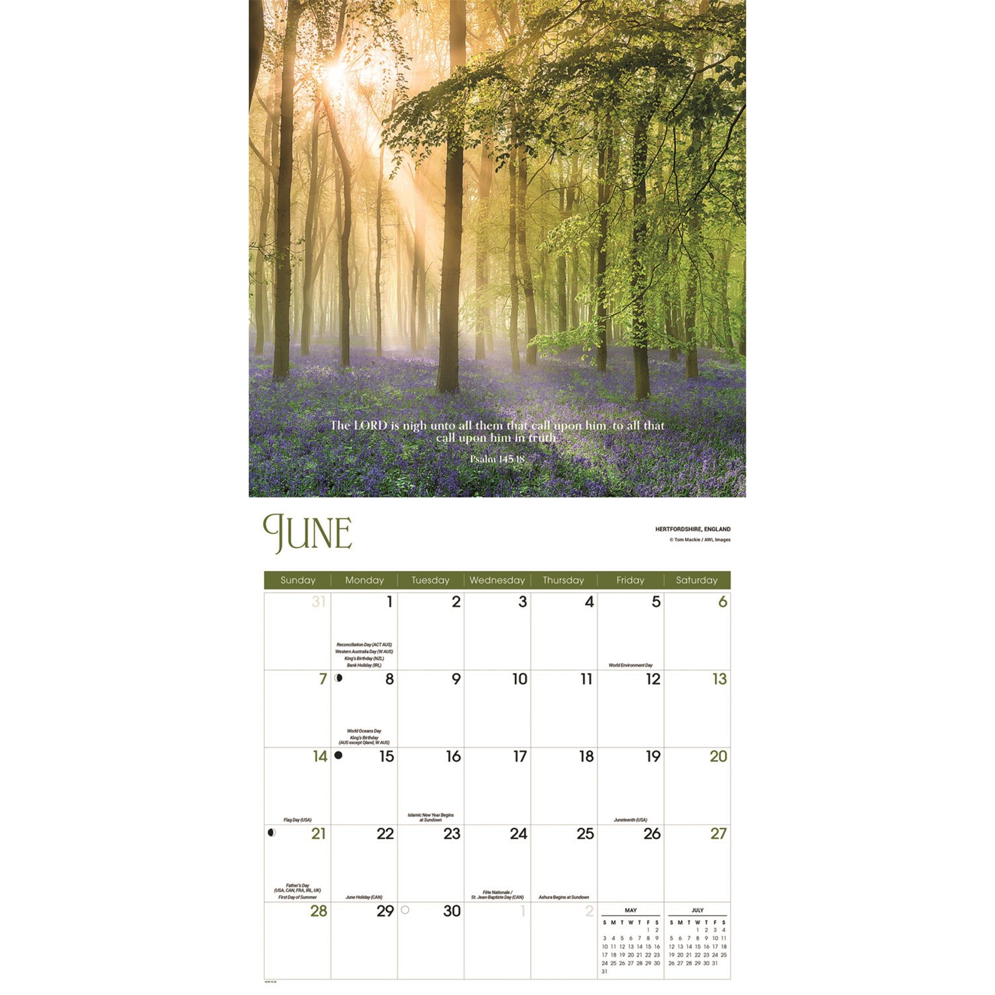 Calendrier mural des Psaumes 2026