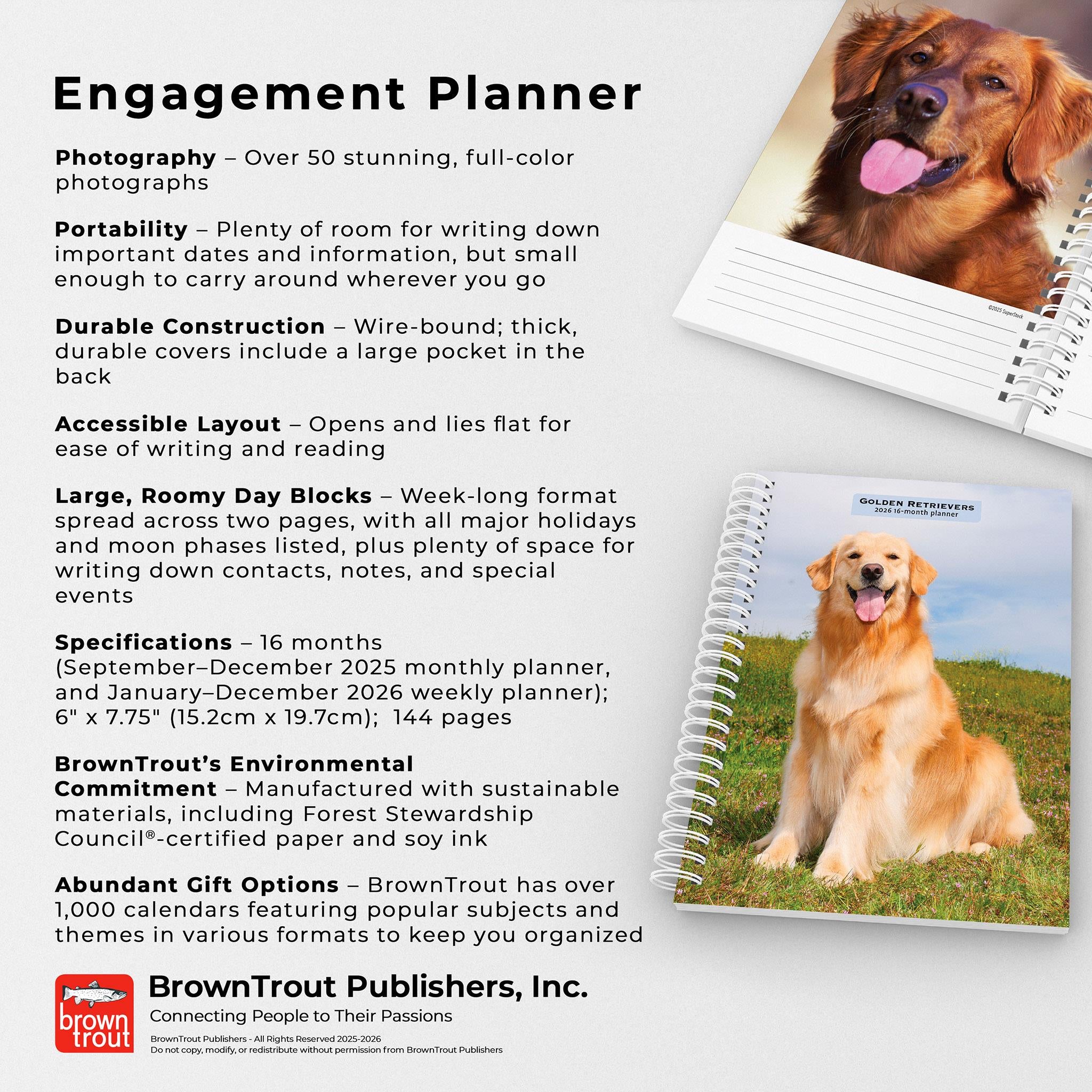 Golden Retrievers 2026 Engagement Calendar - Online Only