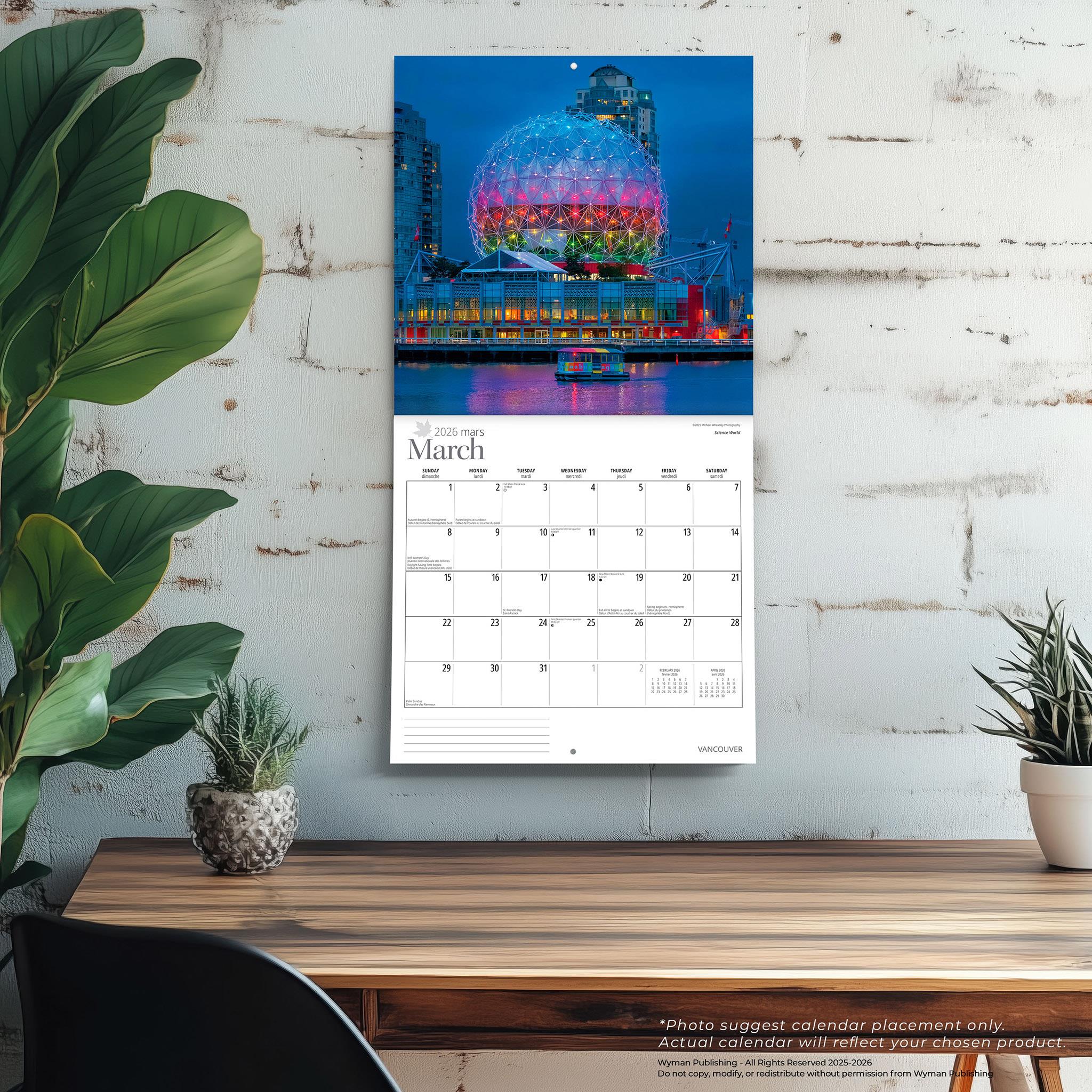 Vancouver 2026 Wall Calendar