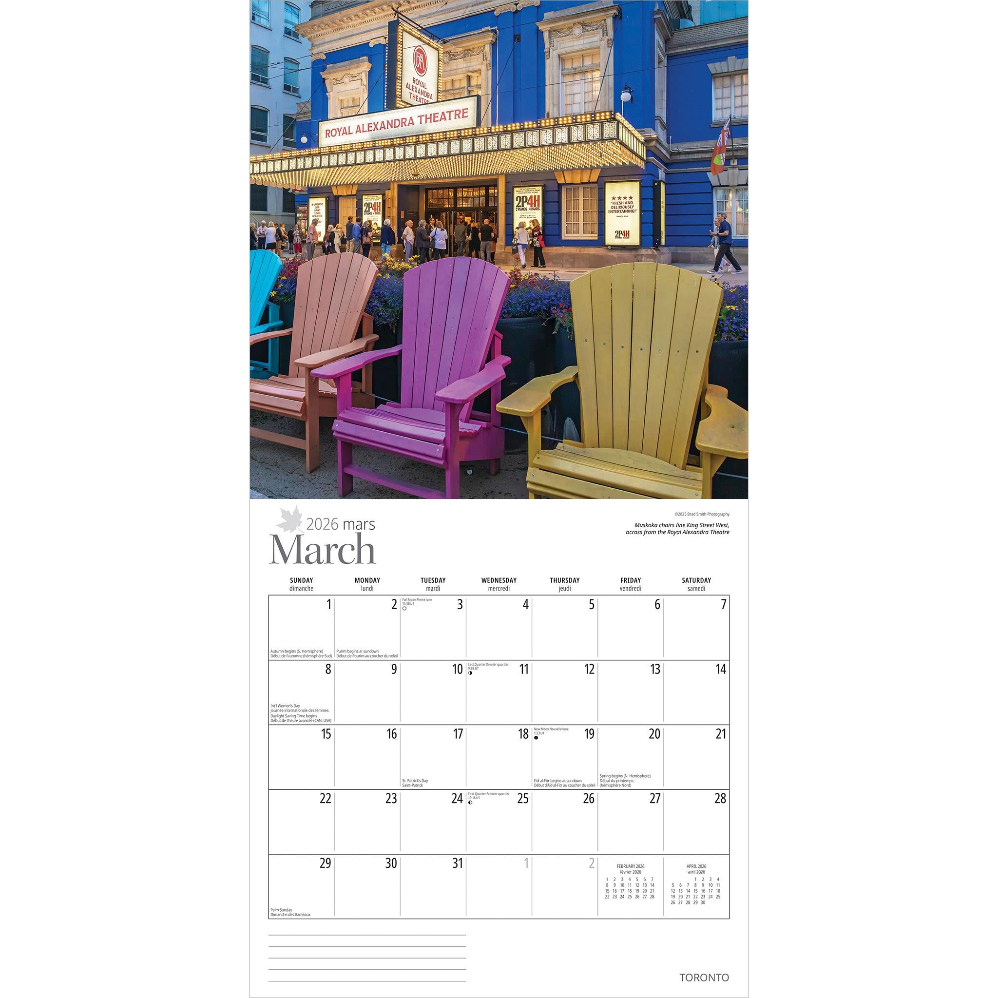 Toronto 2026 Wall Calendar