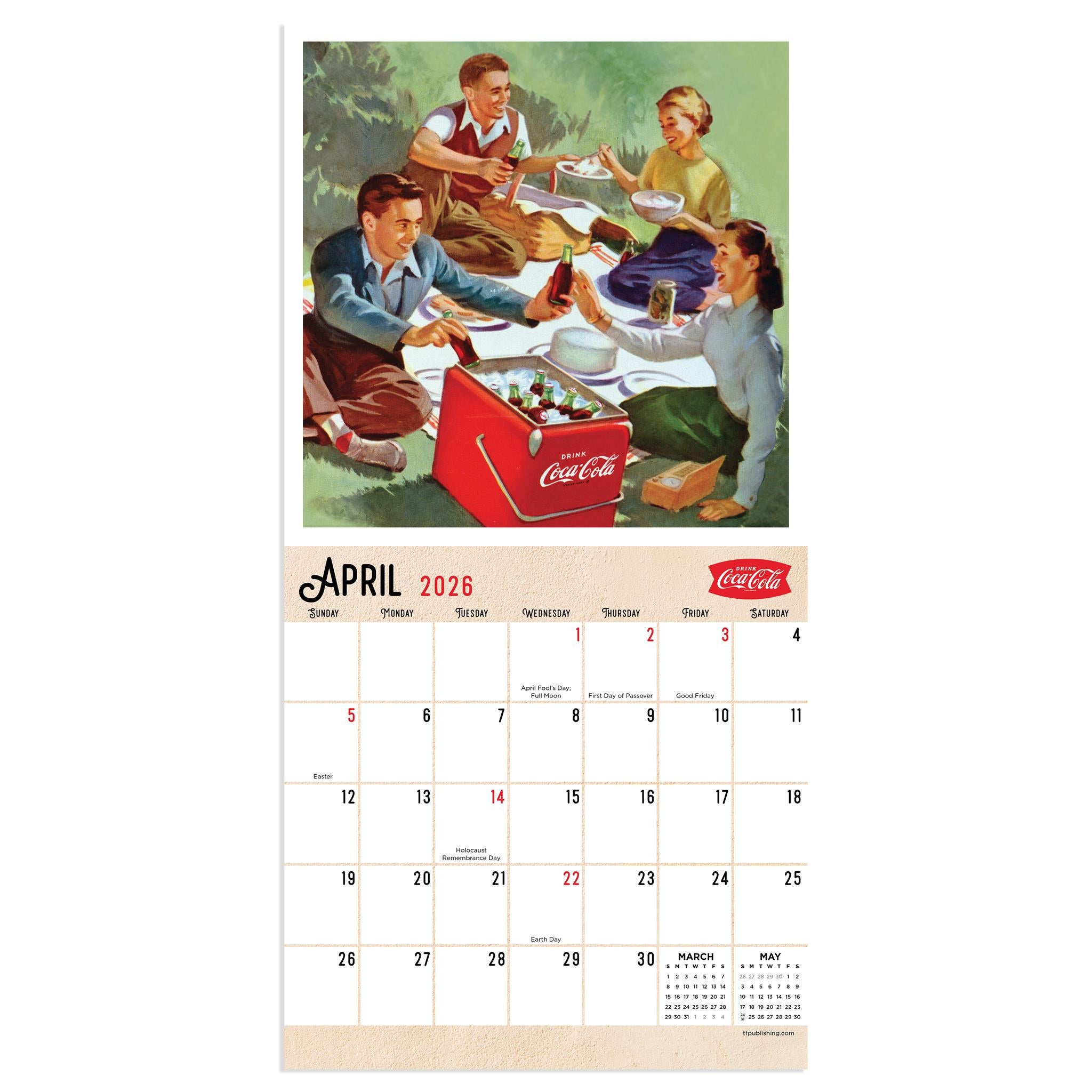 Mini calendrier Coca-Cola 2026