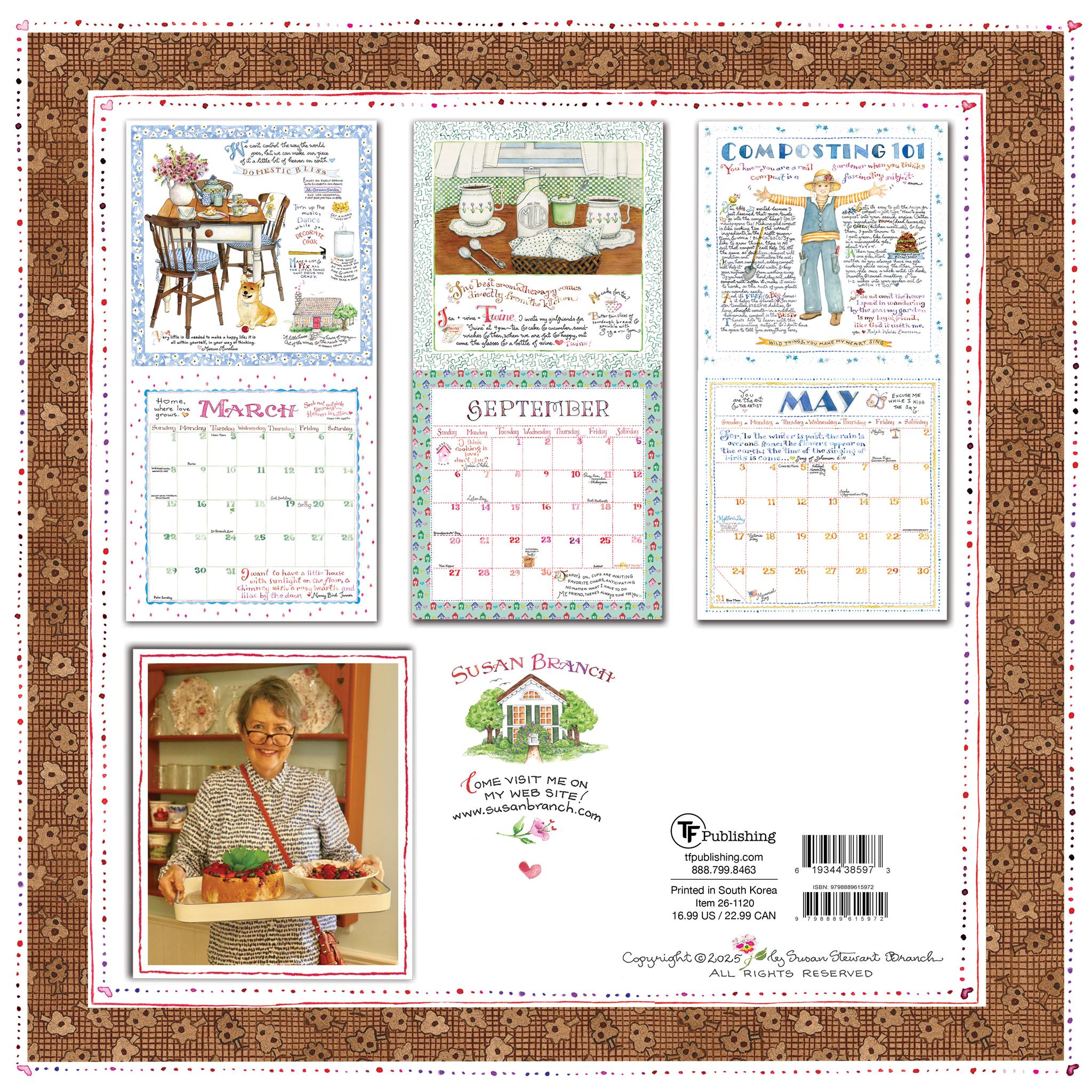 Calendrier mural Susan Branch 2026 - Disponible uniquement en ligne