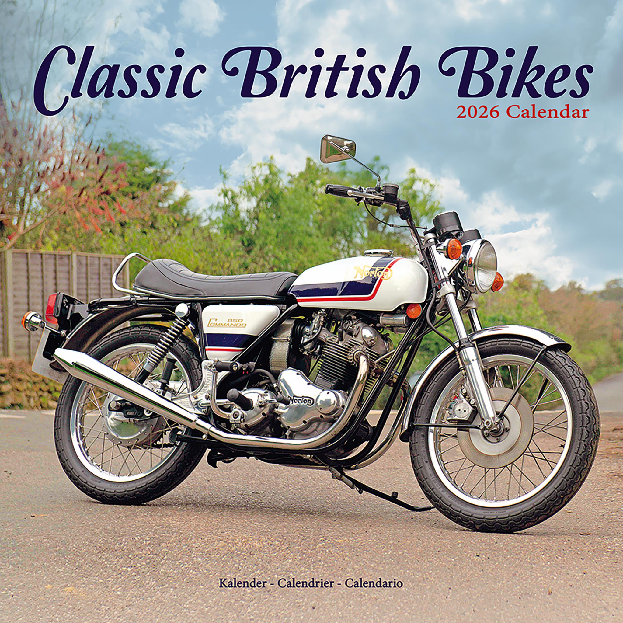 Calendrier mural des motos britanniques classiques 2026