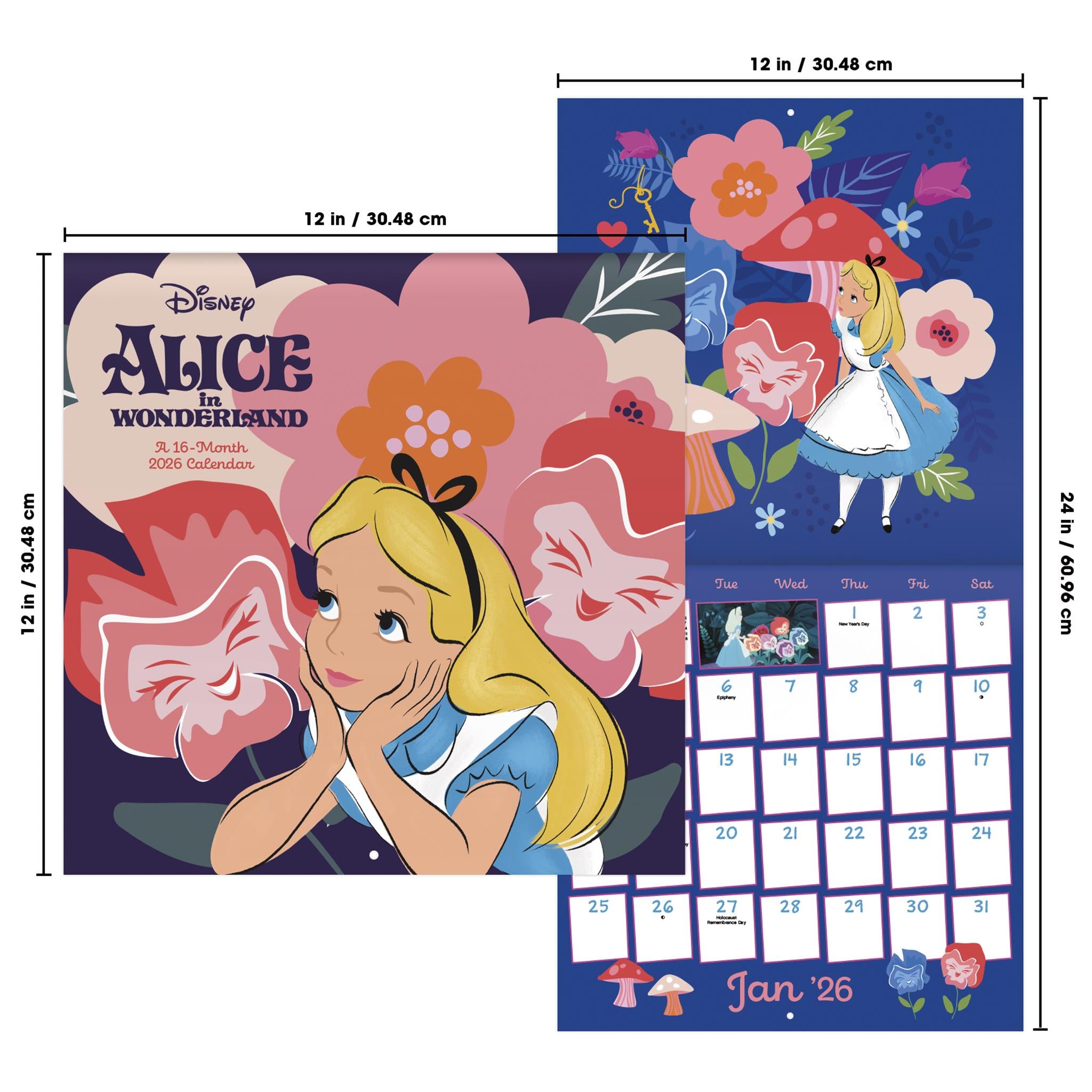 Alice In Wonderland 2026 Wall Calendar - Online Only